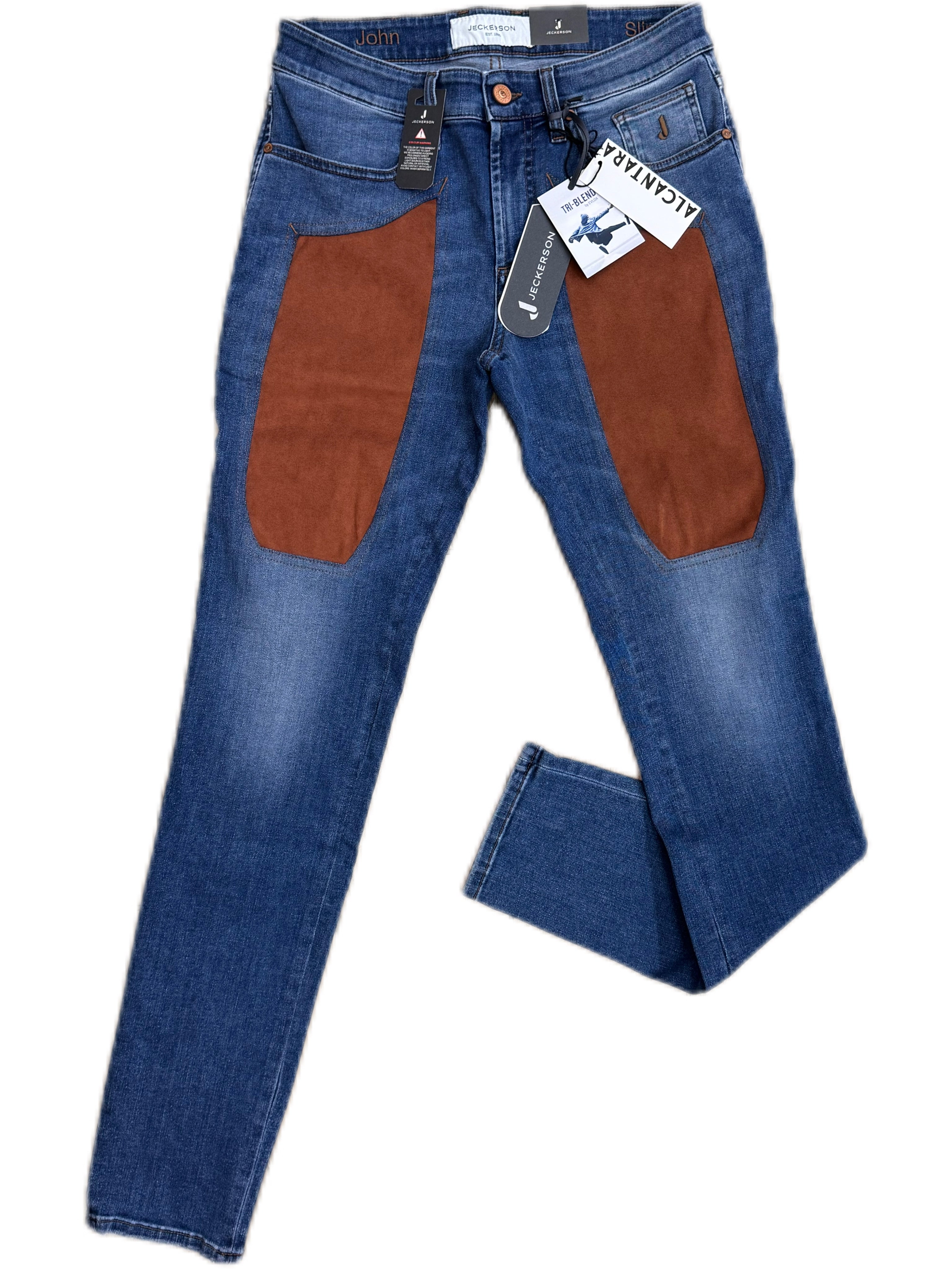 Jeans JECKERSON lavaggio medio con toppa alcantara