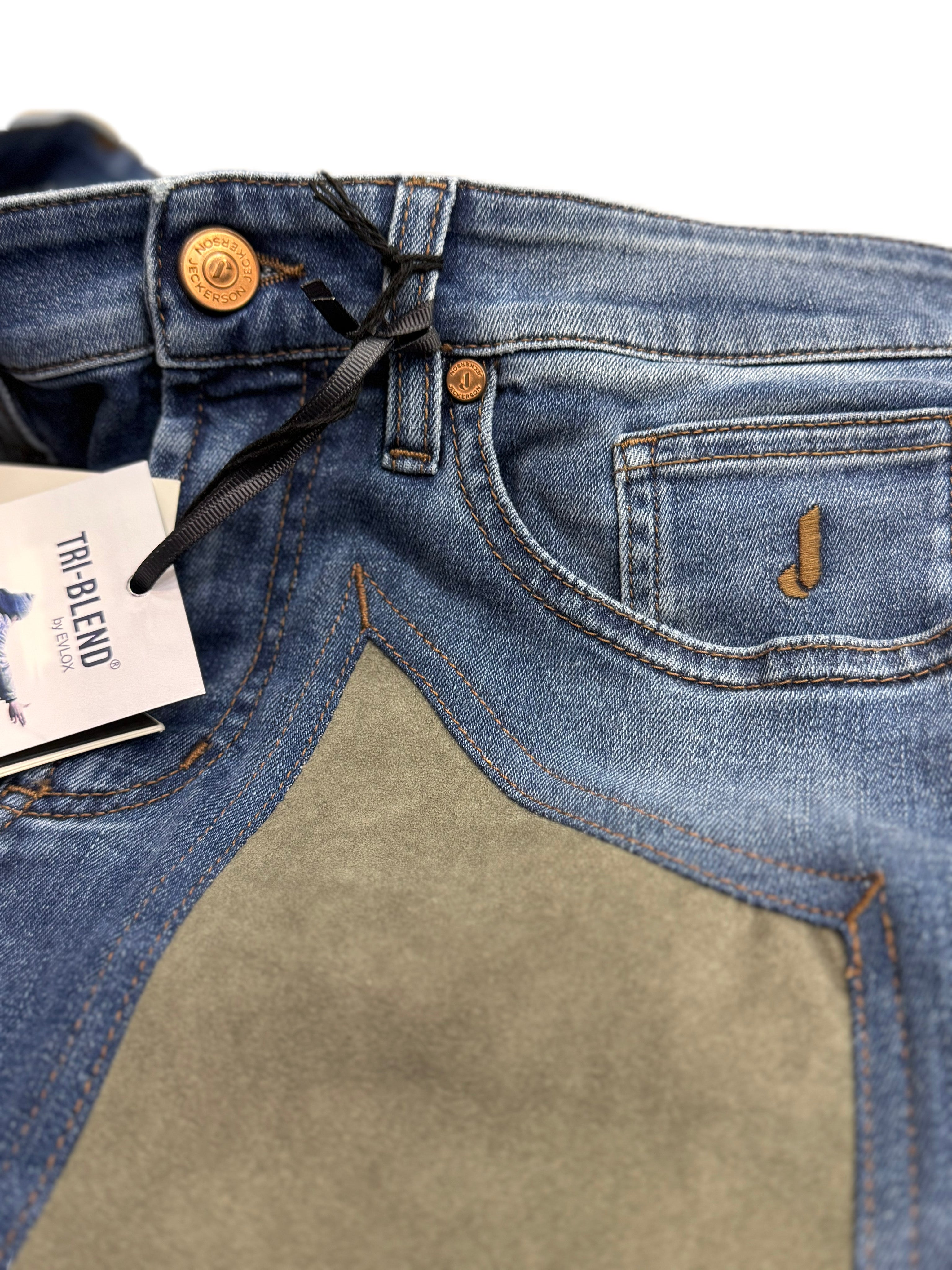 Jeans JECKERSON lavaggio medio con toppa alcantara