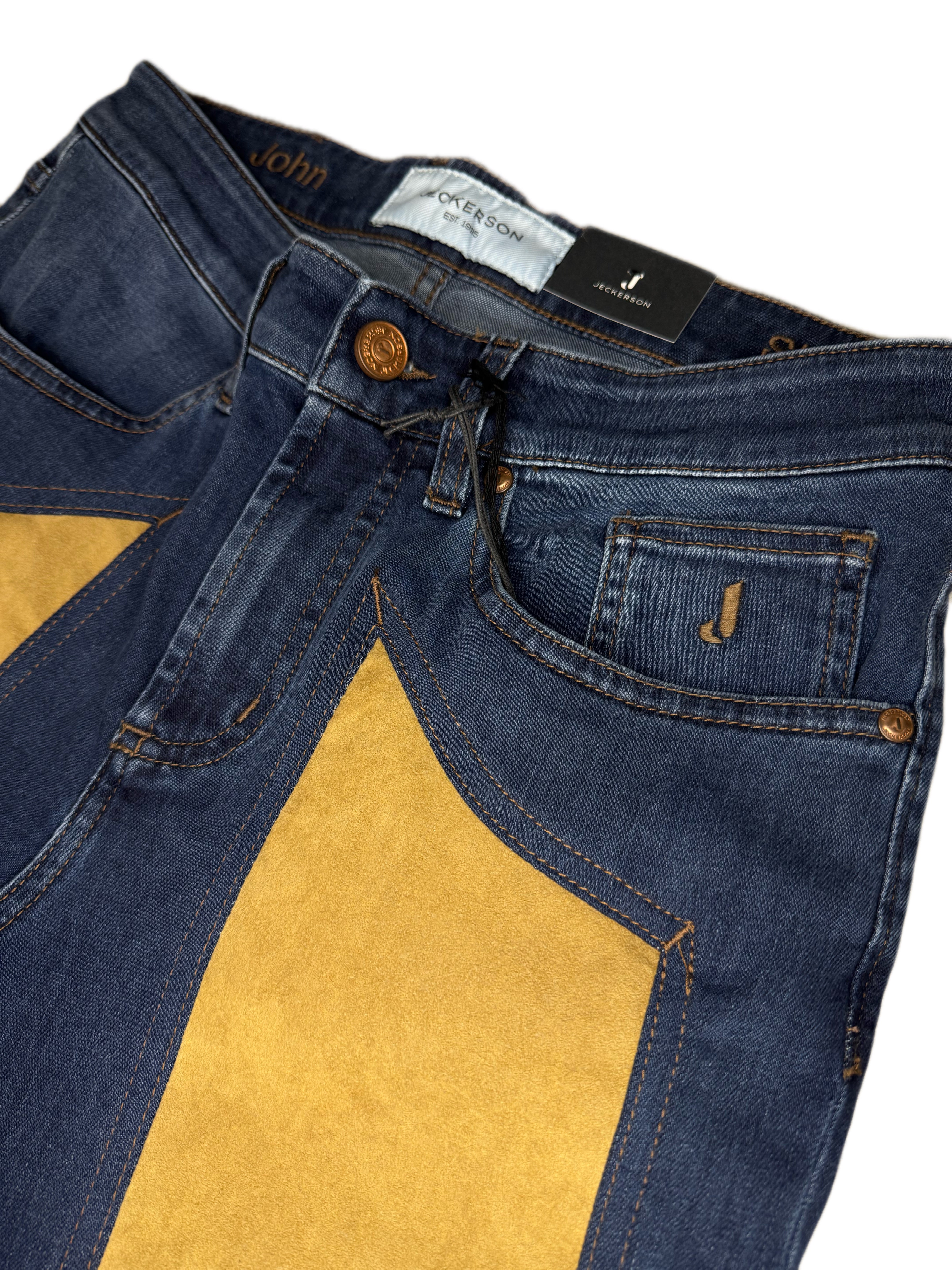 Jeans JECKERSON Blu Medio con toppa Alcanatara
