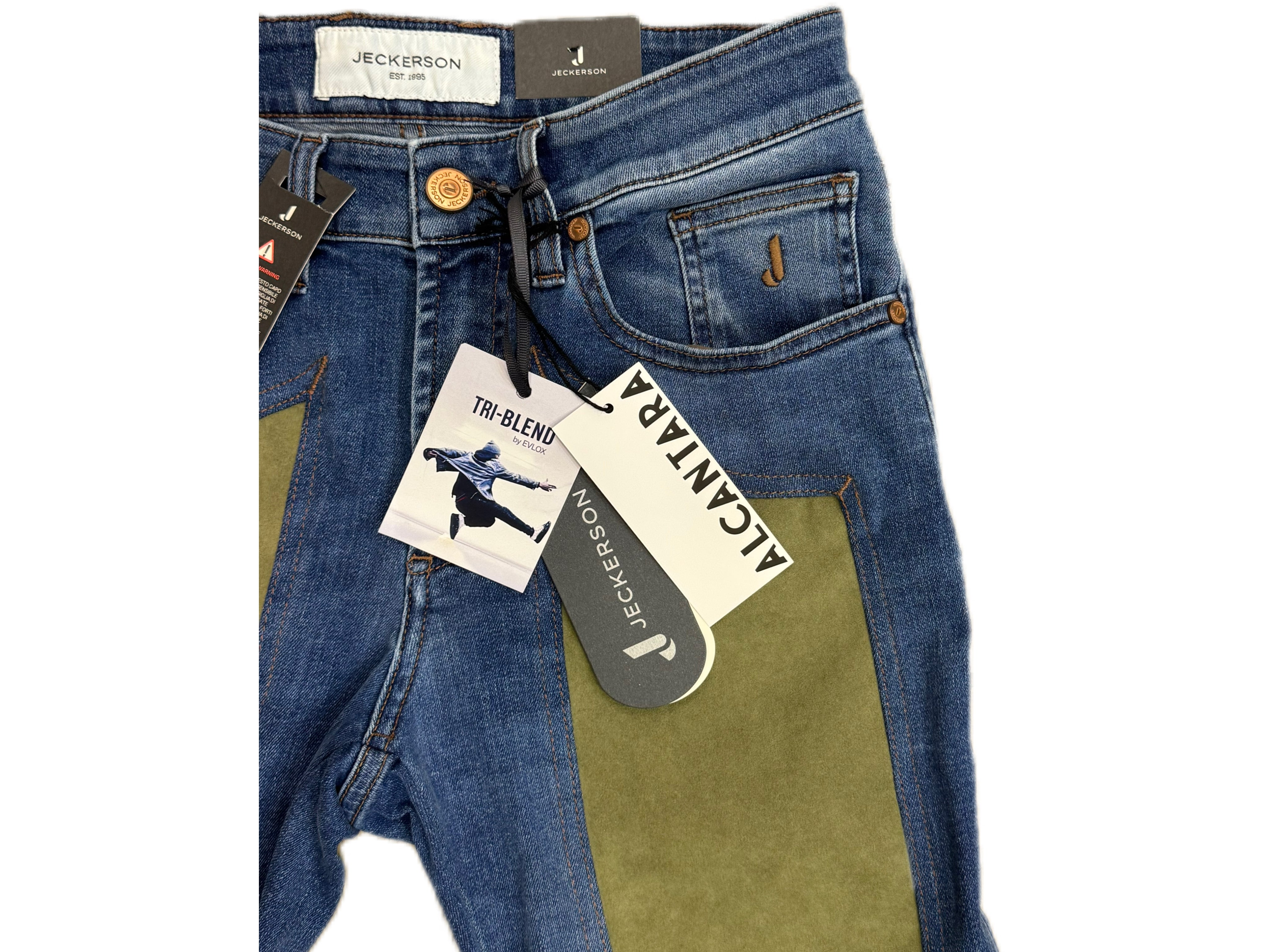 Jeans JECKERSON lavaggio medio con toppa alcantara