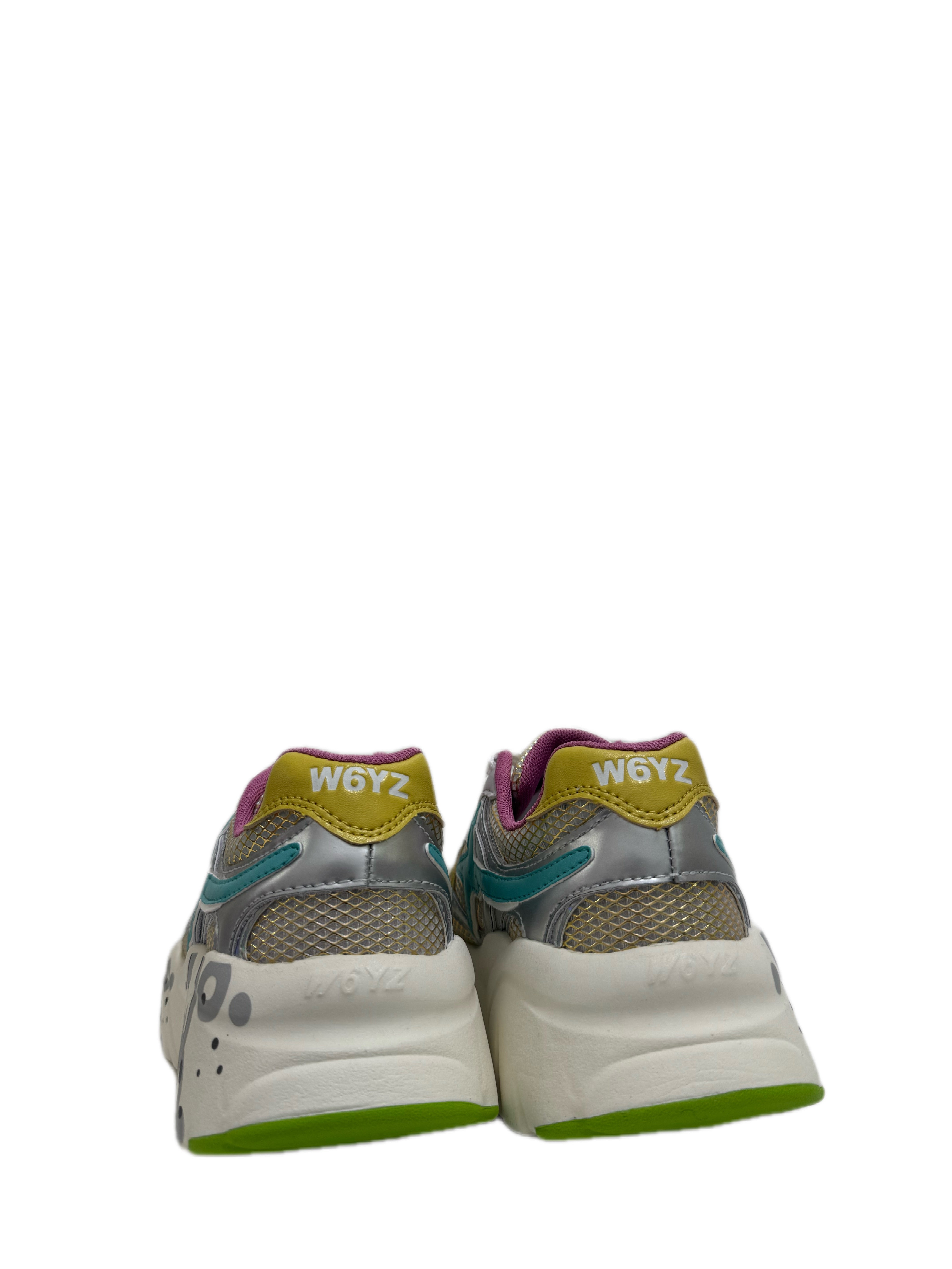 Sneaker W6YZ IDA-W. - Sneakers in suede e tessuto tecnico - Argento - Bianco - Verde