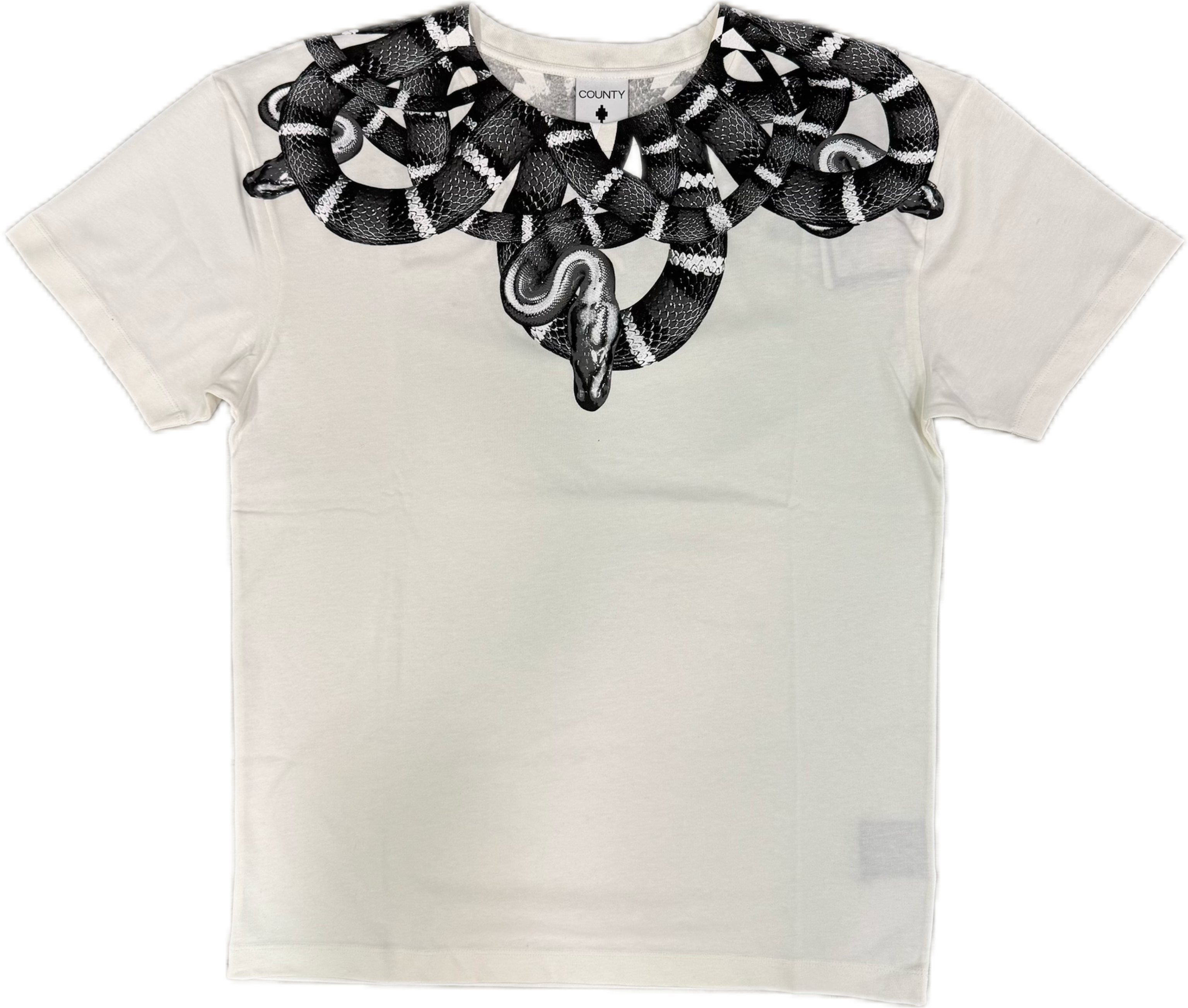 T-shirt MARCELO BURLON girocollo con serpenti neri