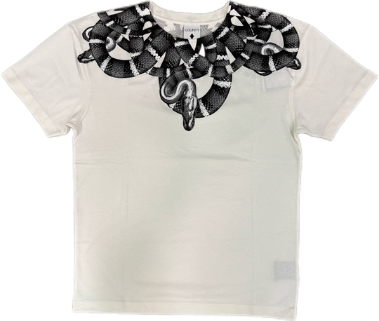 T-shirt MARCELO BURLON girocollo con serpenti neri