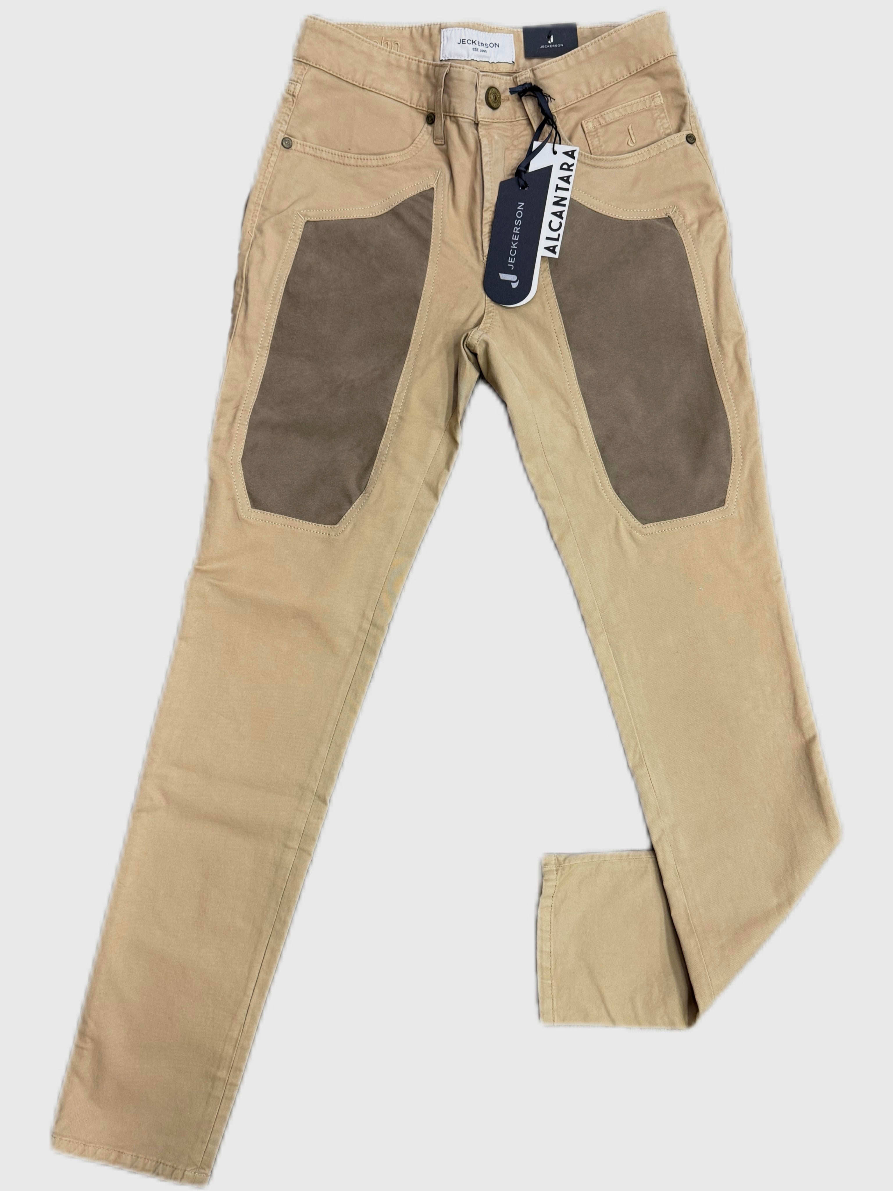 Pantalone JECKERSON beige con toppa alcantara