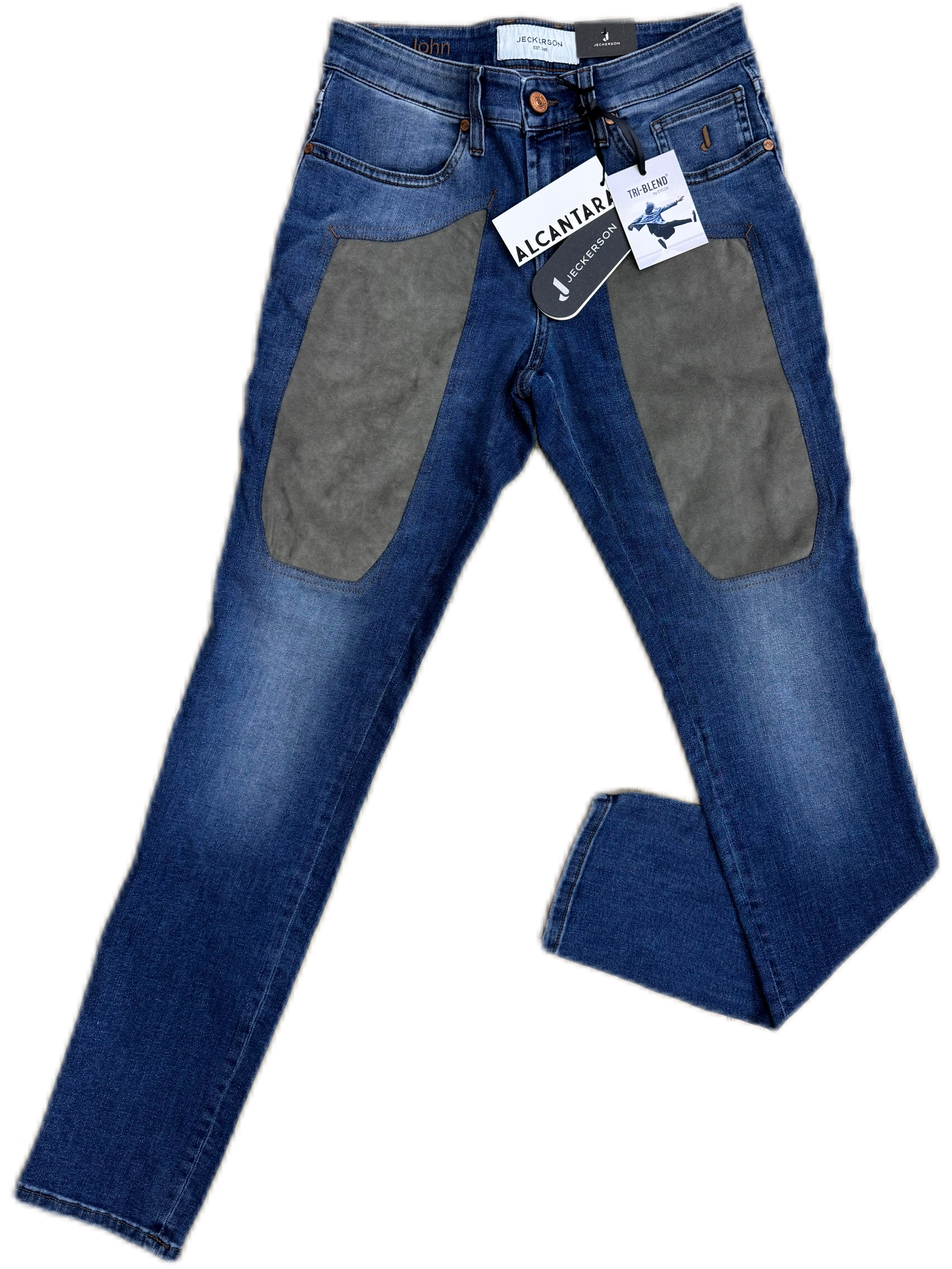 Jeans JECKERSON lavaggio medio con toppa alcantara