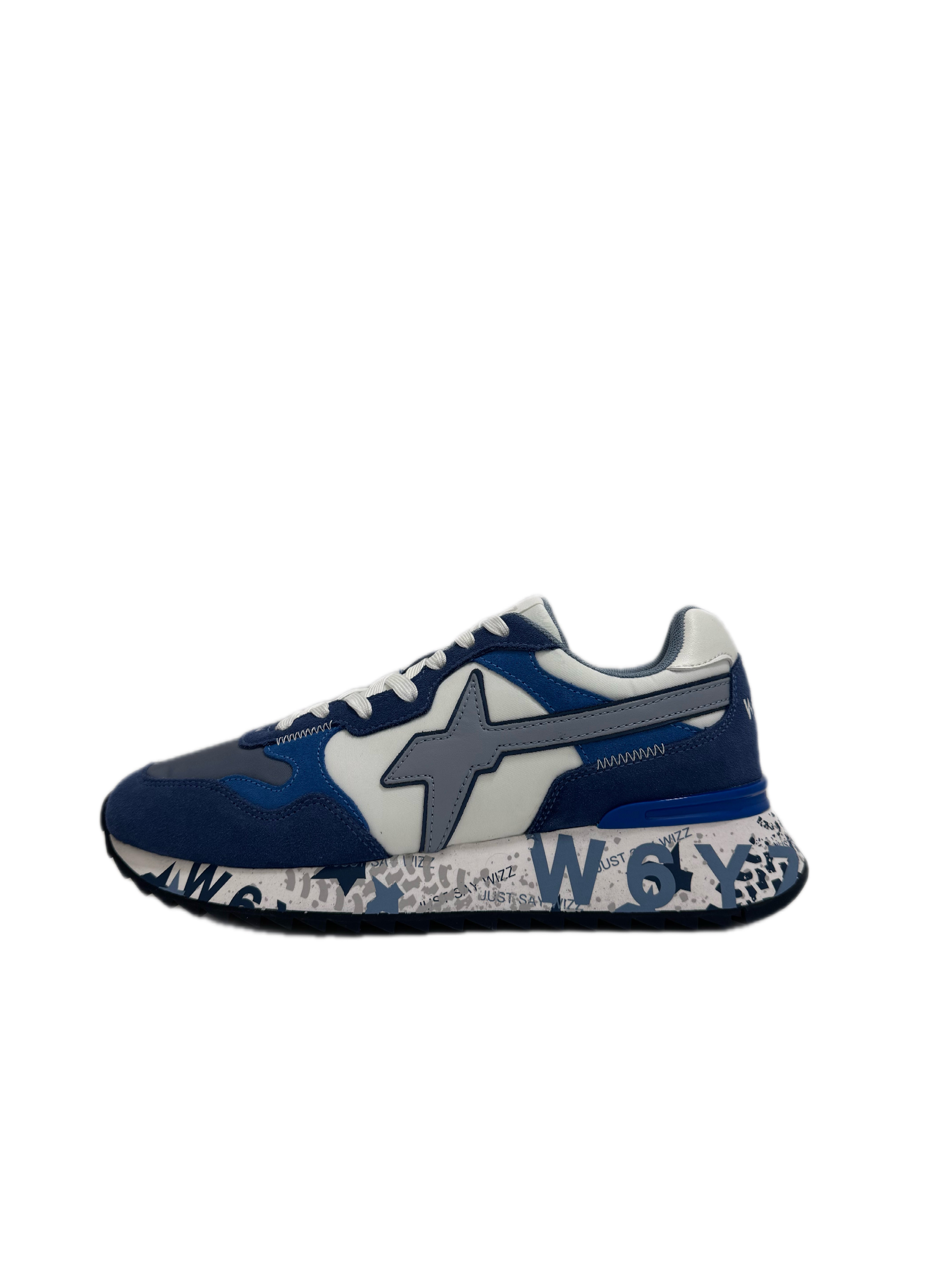Sneaker W6YZ YAK-M - Sneakers in tessuto tecnico e suede - Blu-Celeste-Azzurro
