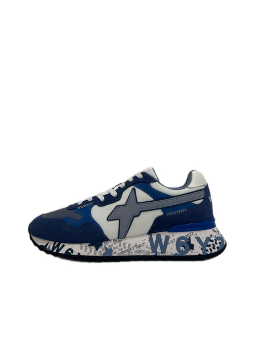 Sneaker W6YZ YAK-M - Sneakers in tessuto tecnico e suede - Blu-Celeste-Azzurro