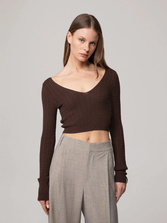 Cardigan HINNOMINATE corto in maglia con detaglio sul retro