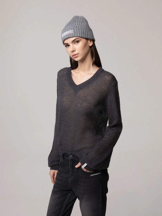 Maglia HINNOMINATE con scolllo a "v" in mohair