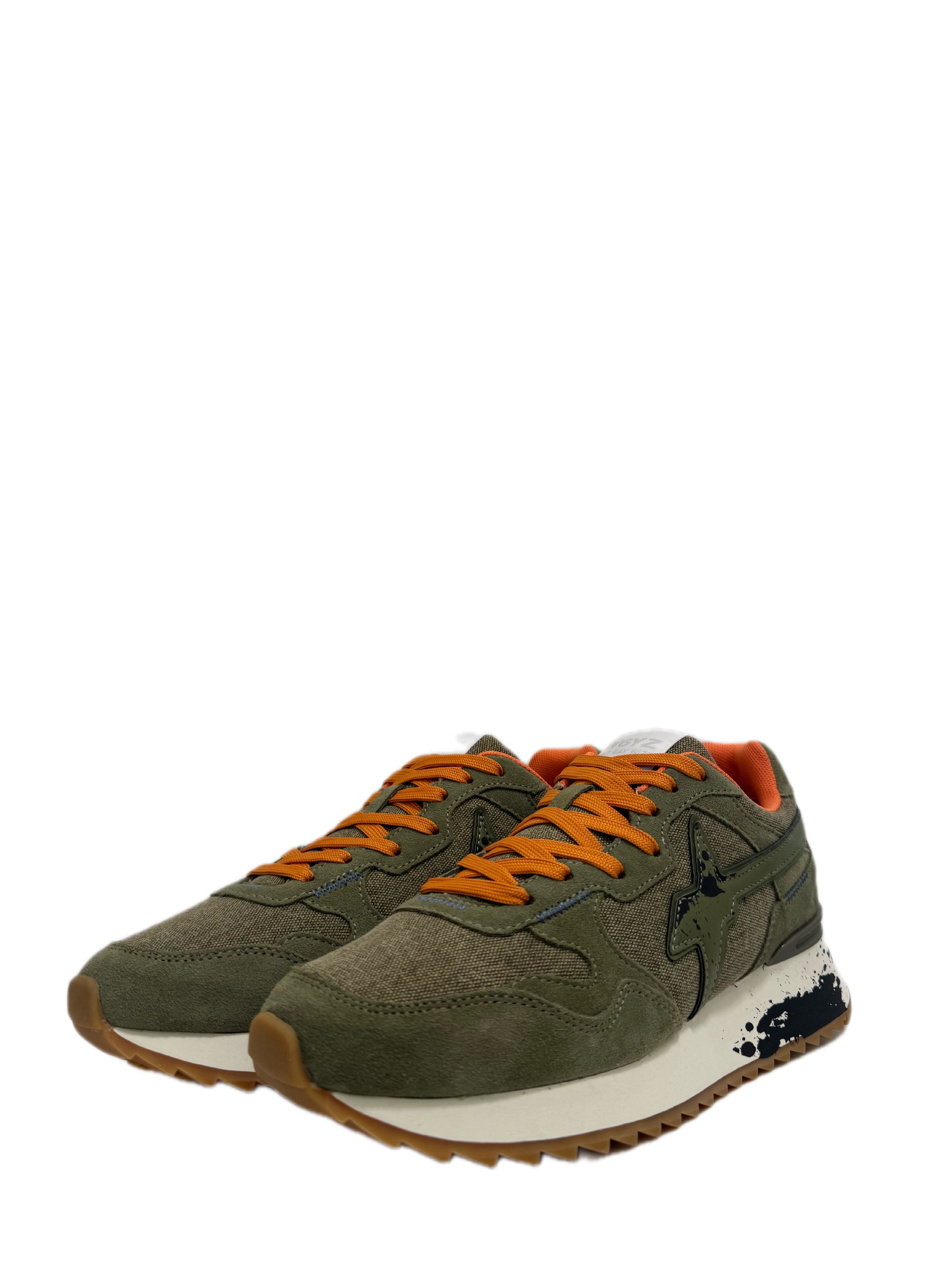 Sneaker W6YZ YAK-M - Sneakers in tessuto tecnico e suede - Militare