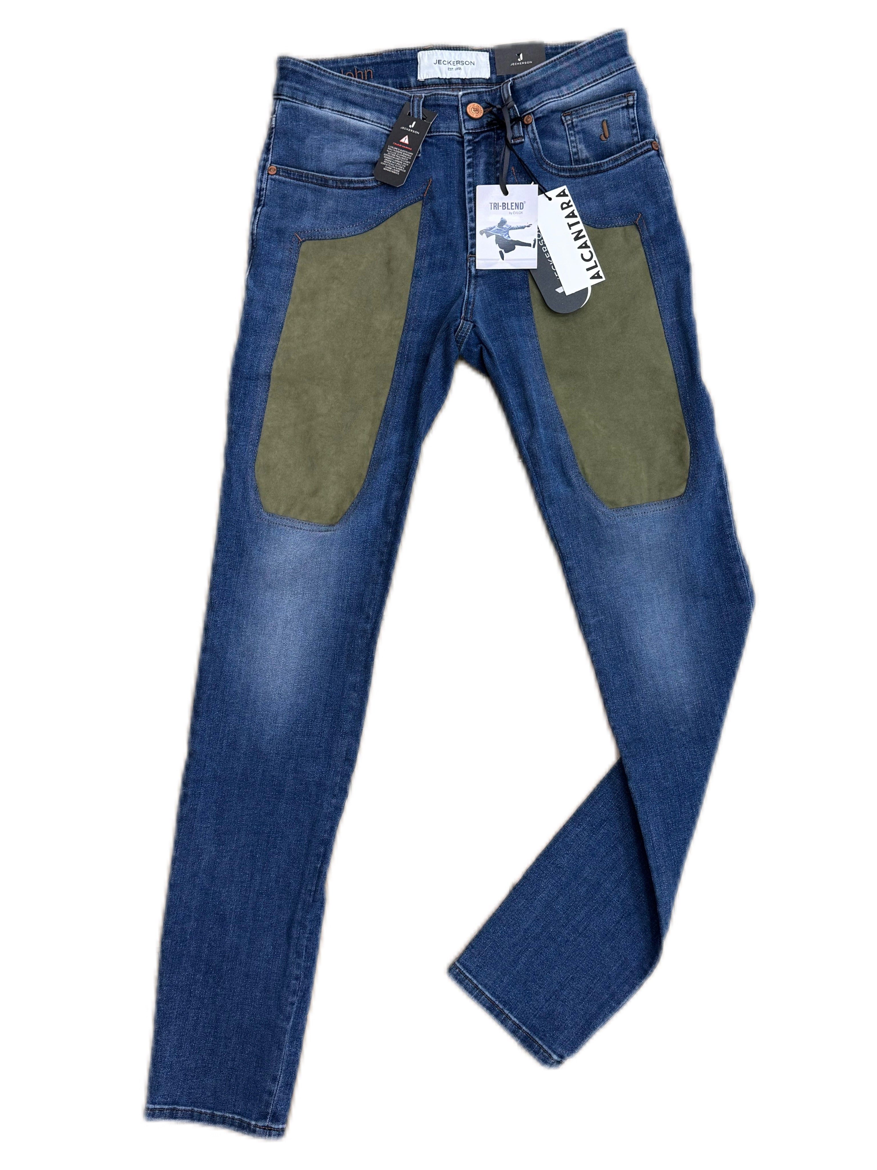 Jeans JECKERSON lavaggio medio con toppa alcantara