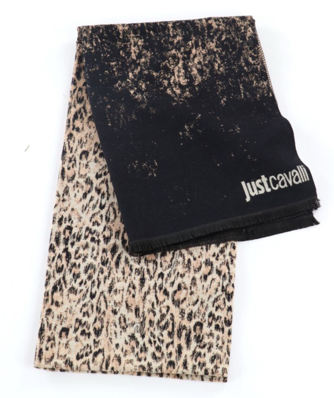 Pashmina JUST CAVALLI stampa animaliere nera
