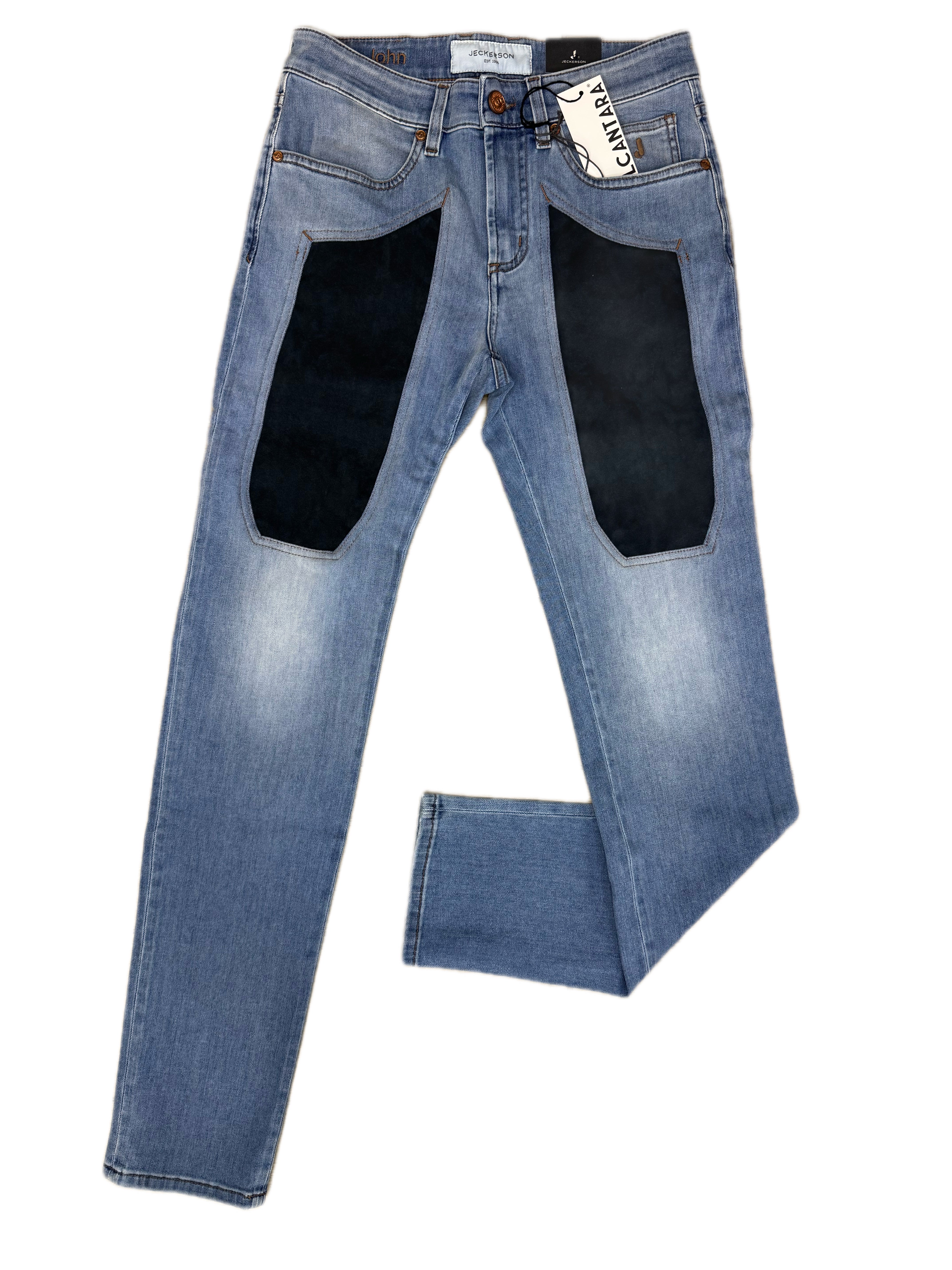 Jeans JECKERSON Blu Medio con toppa Alcanatara