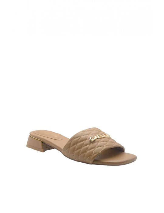 Sandalo GAELLE PARIS Con Tacco Tessuto Matelasse E Placchetta Logo
