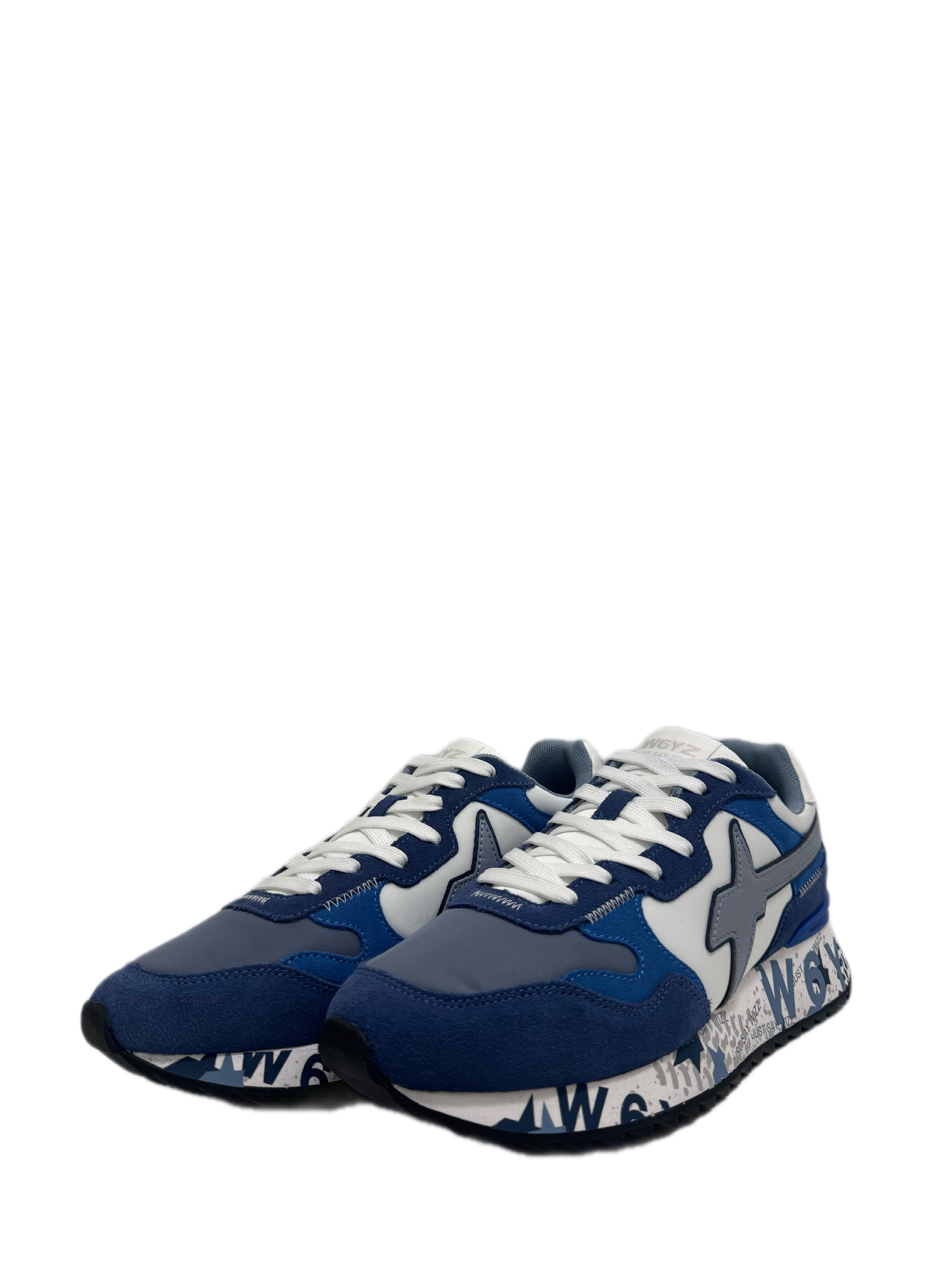 Sneaker W6YZ YAK-M - Sneakers in tessuto tecnico e suede - Blu-Celeste-Azzurro