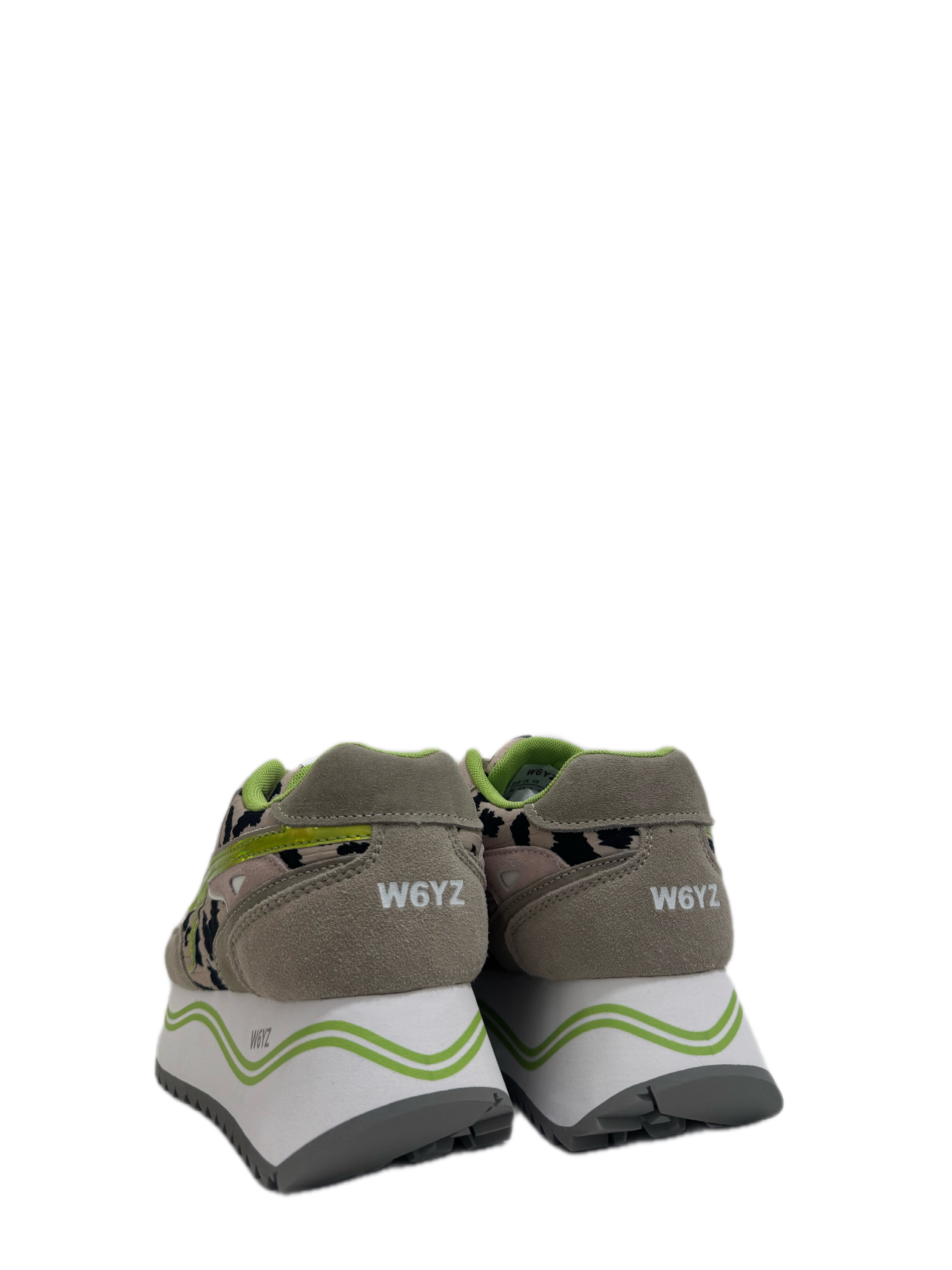 Sneaker W6YZ DEVA in suede e tessuto tecnico - Beige - Nero - Verde