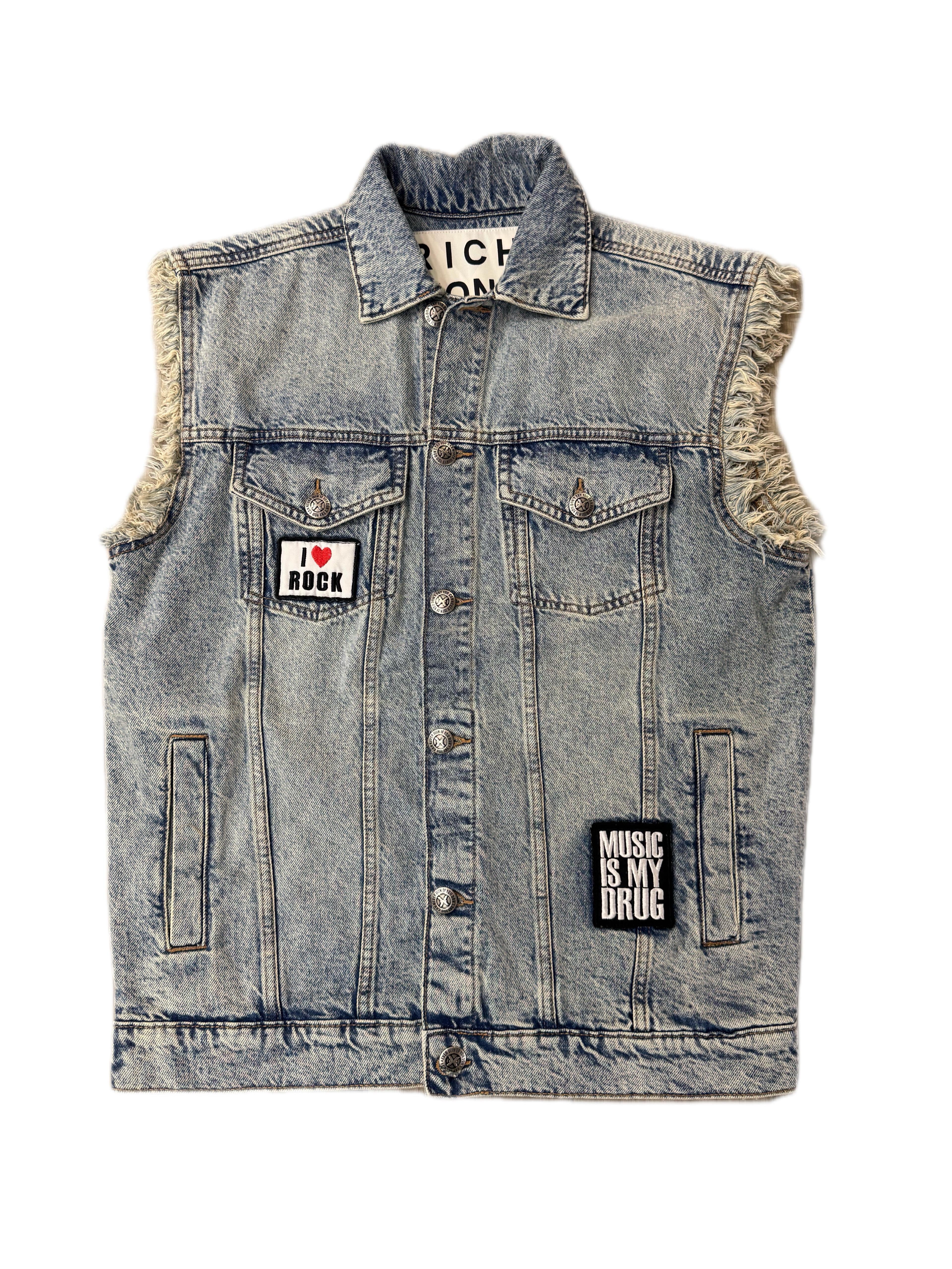 Gilet RICHMOND In Denim Con Patch