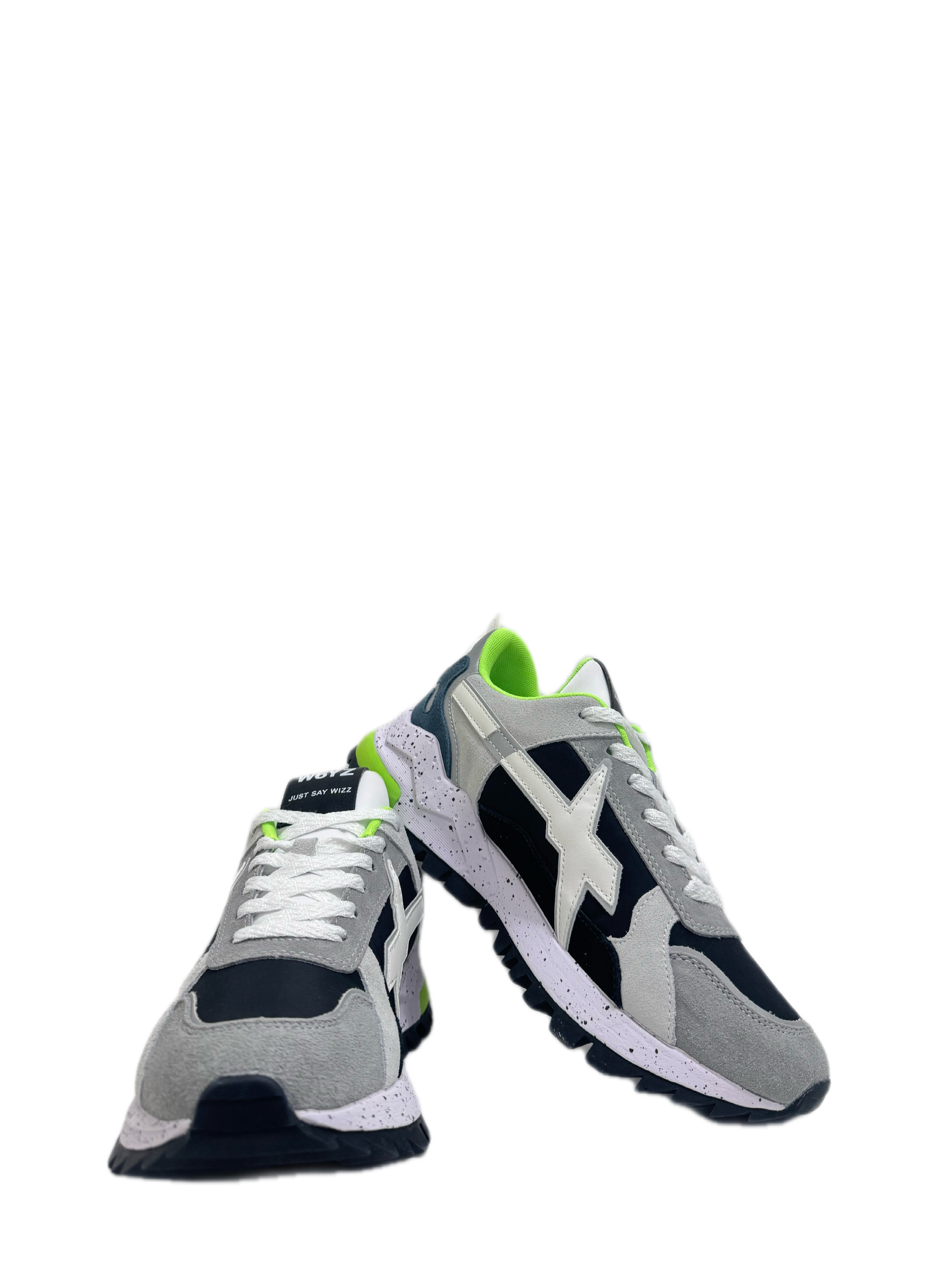 Sneaker W6YZ BREEZE in tessuto tecnico e suede - Grigio - Nero - Bianco