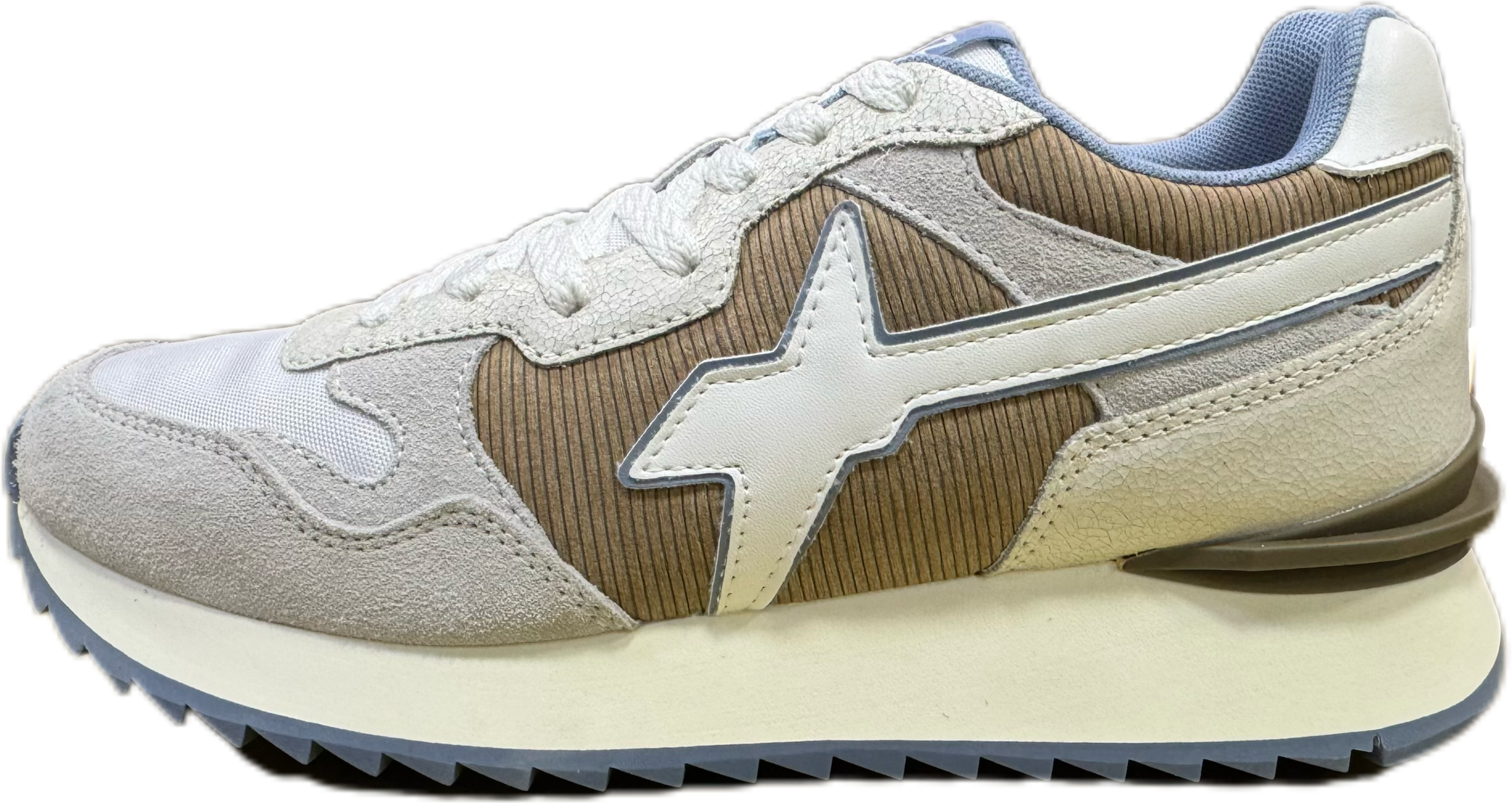 Sneaker W6YZ YAK in tessuto tecnico e suede Bianco e Marrone