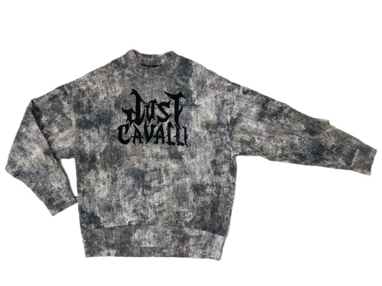 Felpa JUST CAVALLI texture allover e logo brillantini