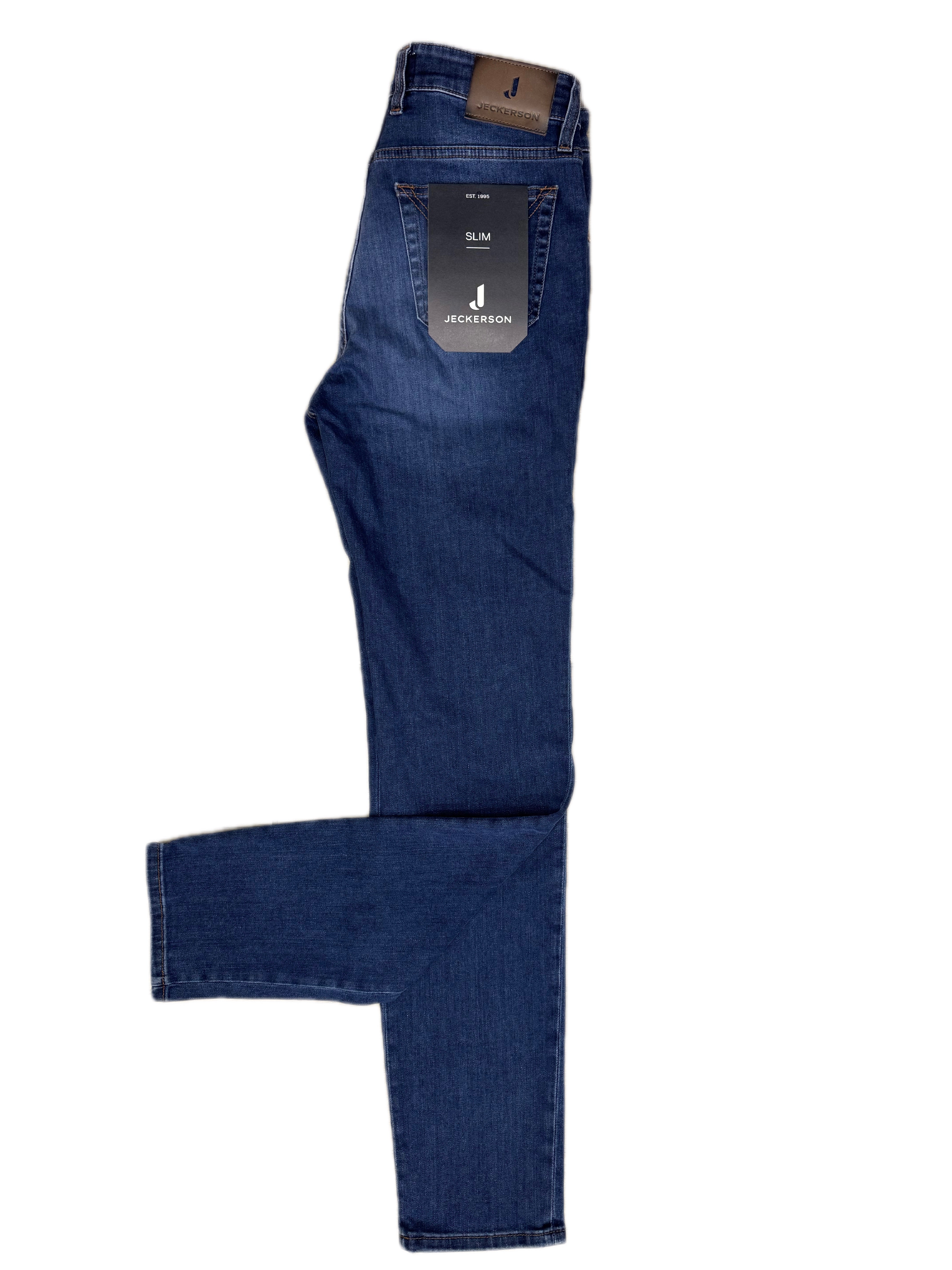 Jeans JECKERSON Blu Medio con toppa Alcanatara