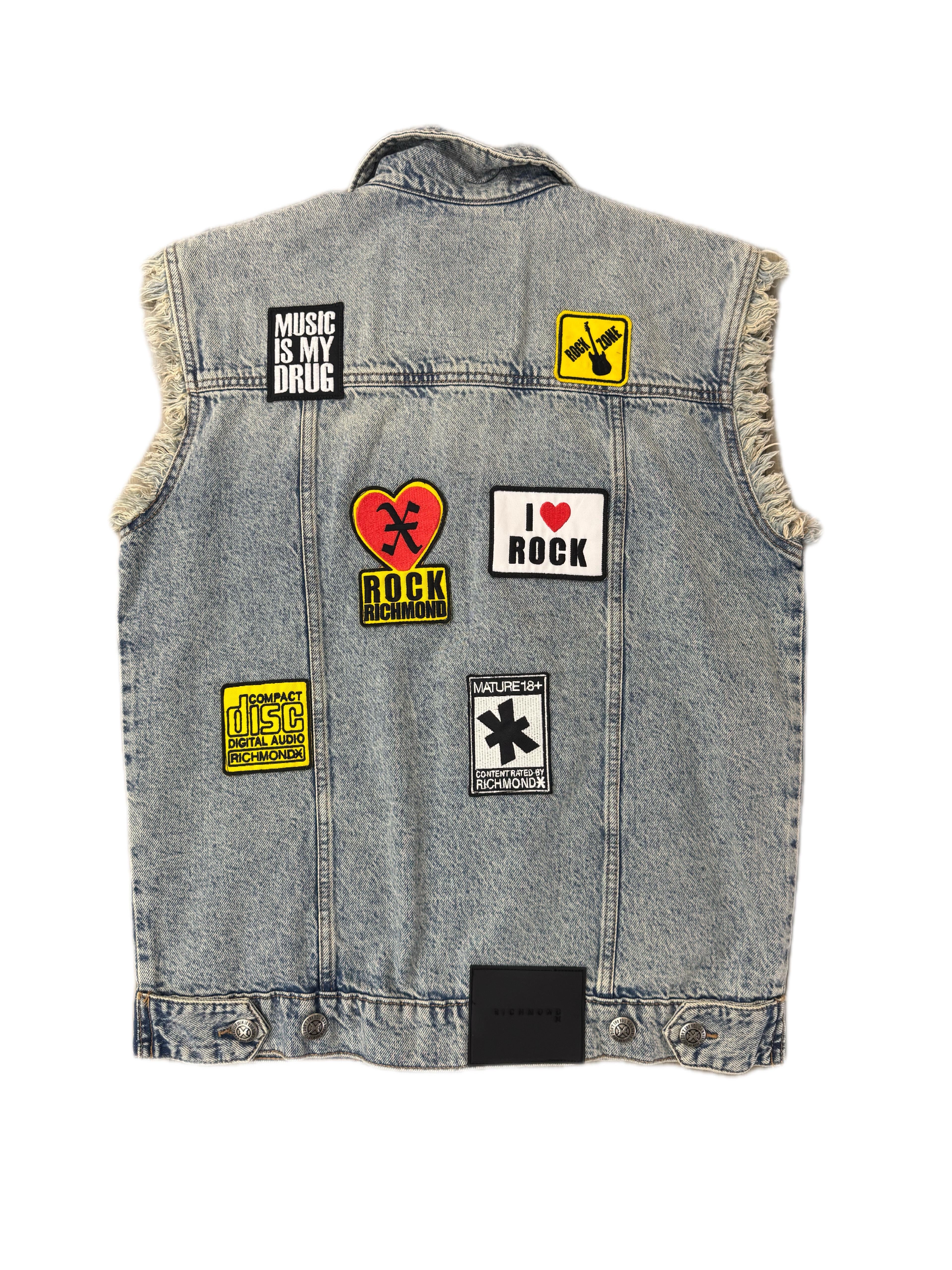 Gilet RICHMOND In Denim Con Patch