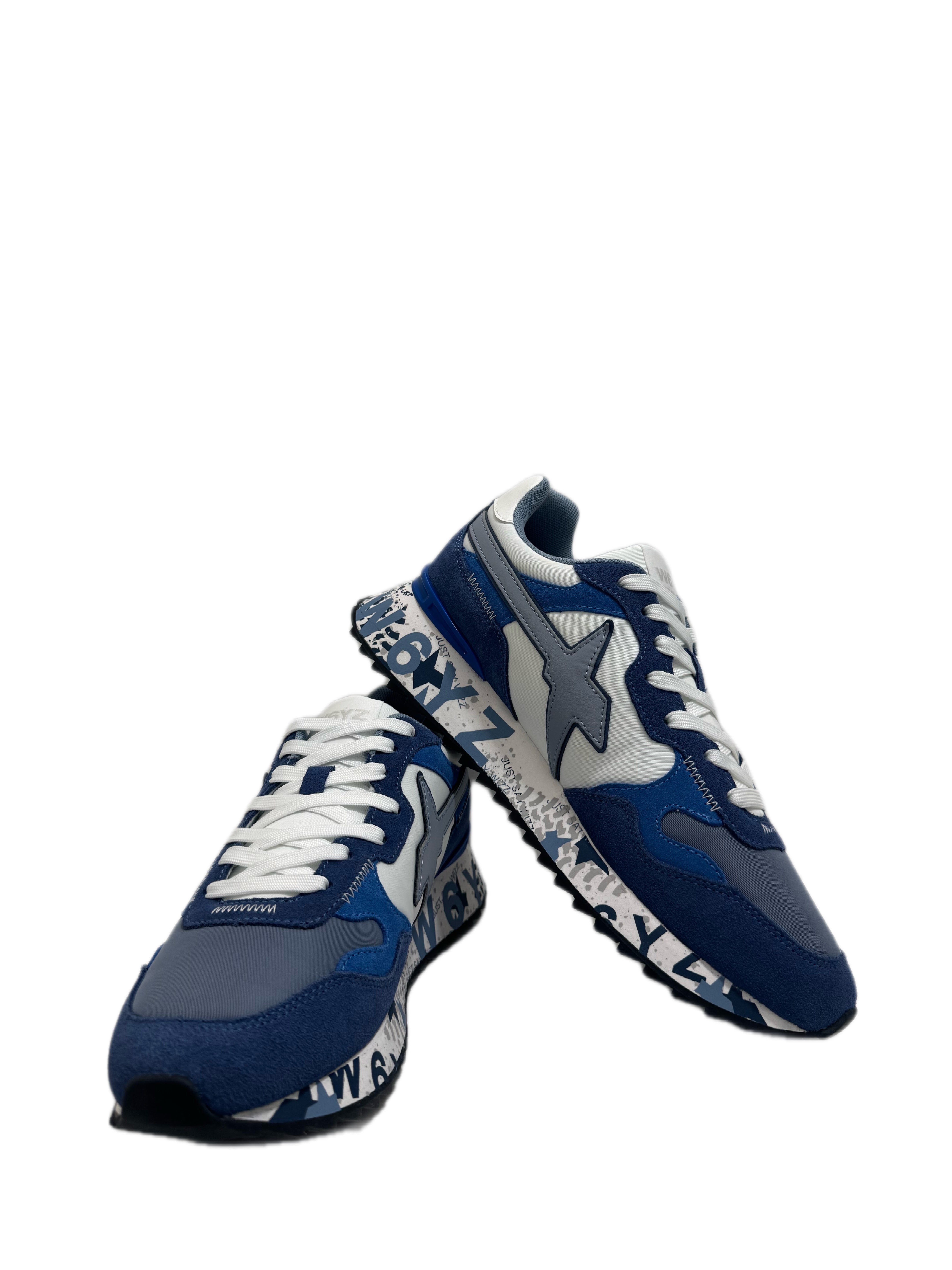 Sneaker W6YZ YAK-M - Sneakers in tessuto tecnico e suede - Blu-Celeste-Azzurro