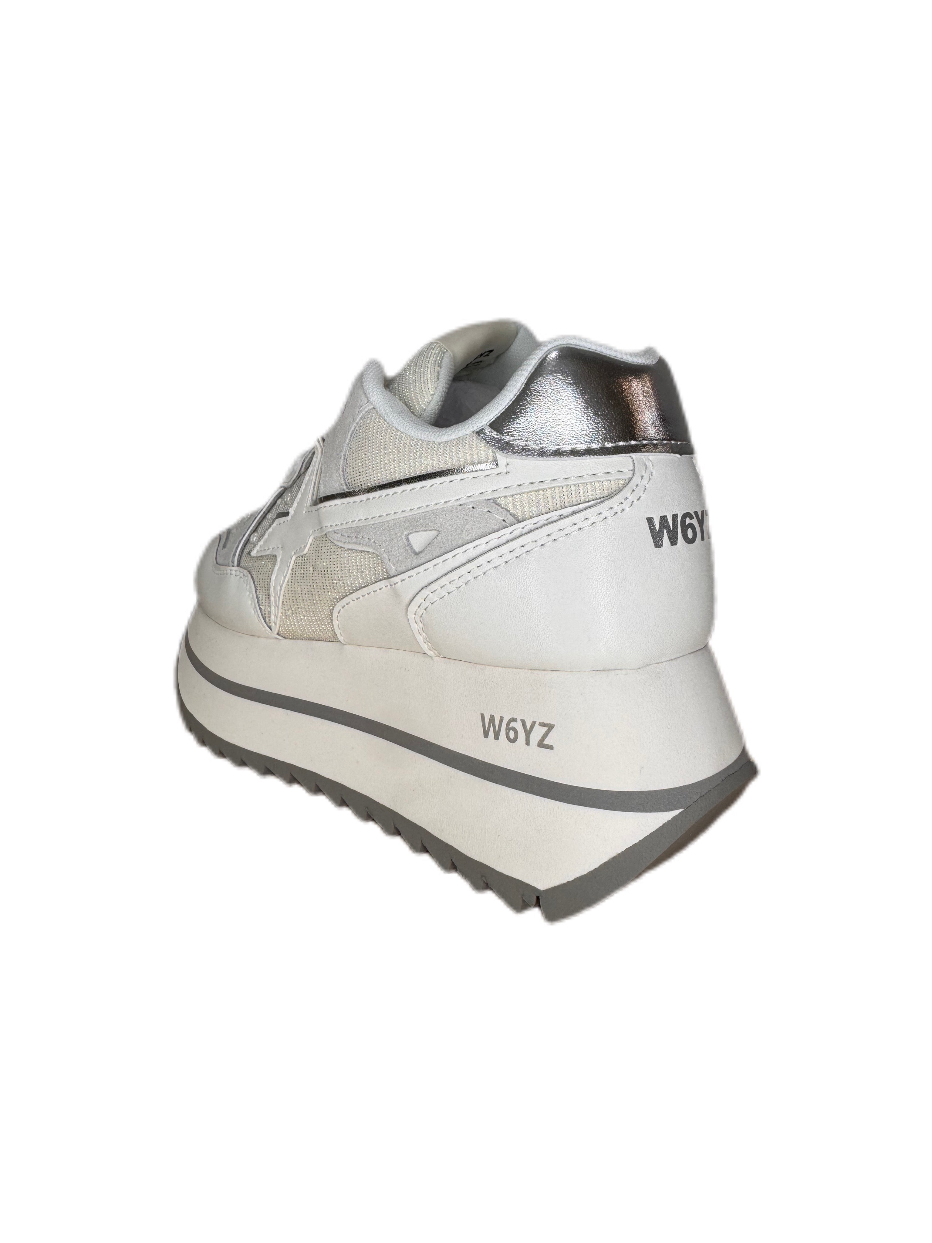 Sneaker W6YZ DEVA in tessuto tecnico e suede - bianco con perle
