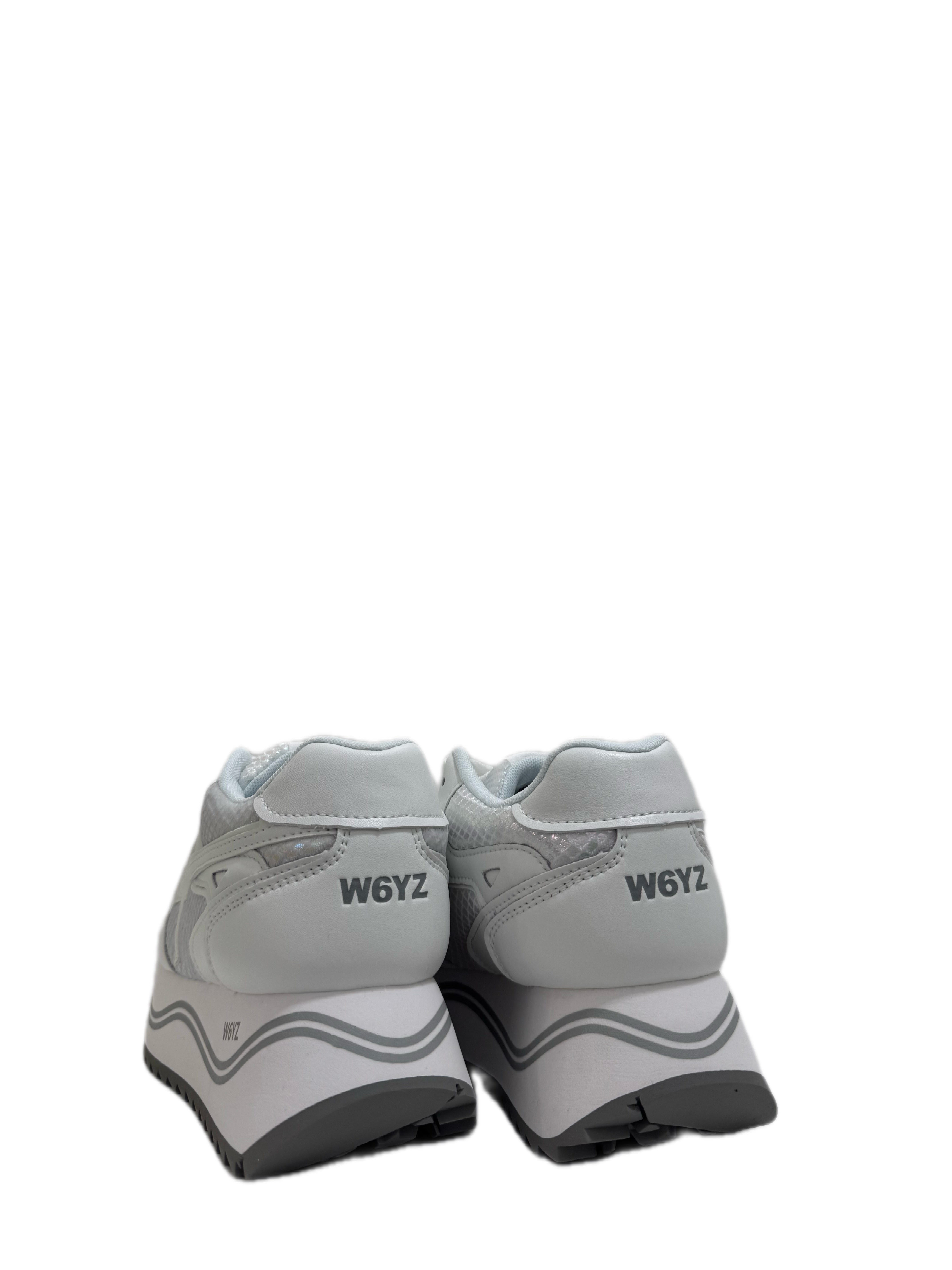 Sneaker W6YZ DEVA in suede e tessuto tecnico - Bianco - Celeste