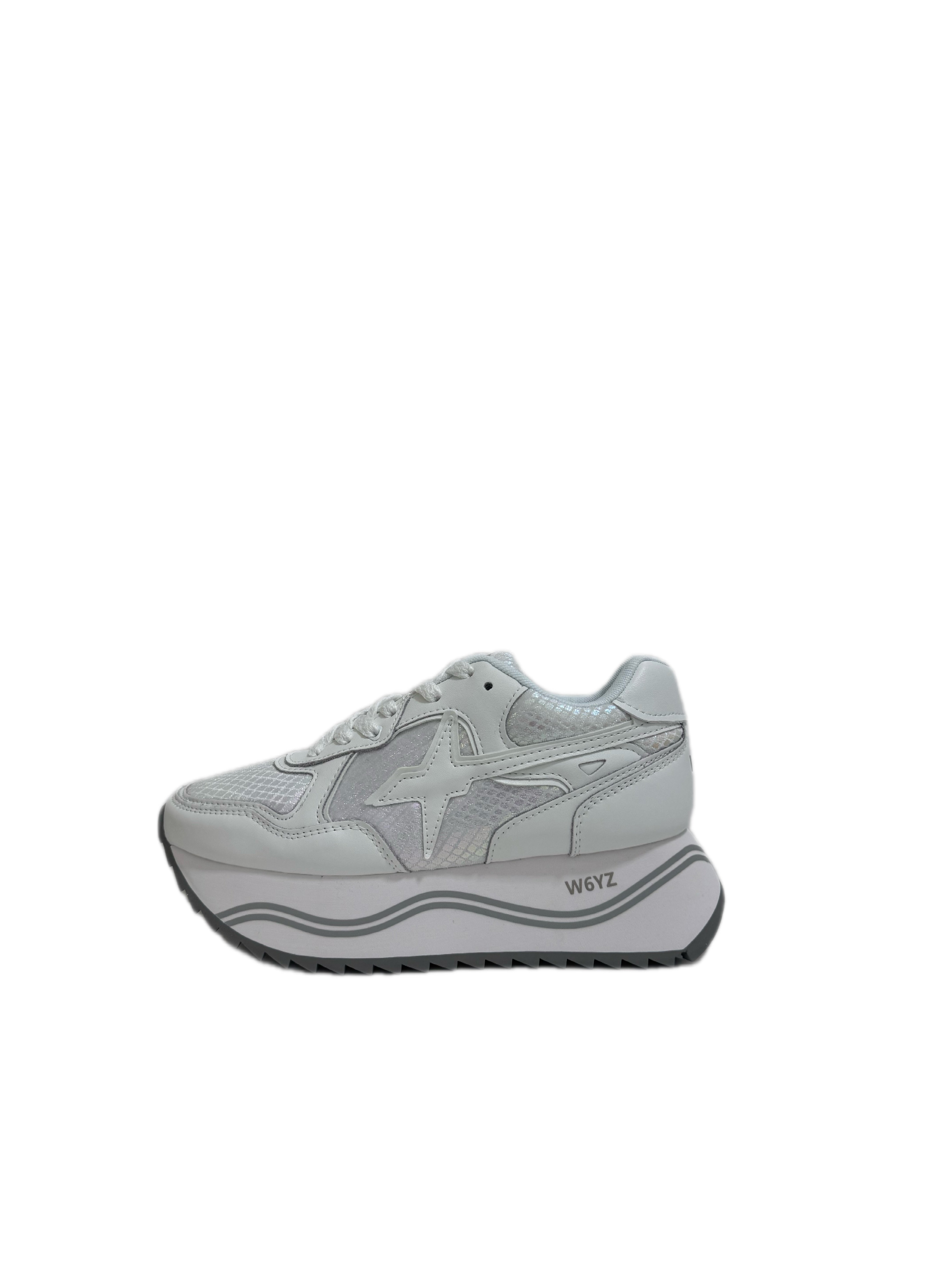 Sneaker W6YZ DEVA in suede e tessuto tecnico - Bianco - Celeste