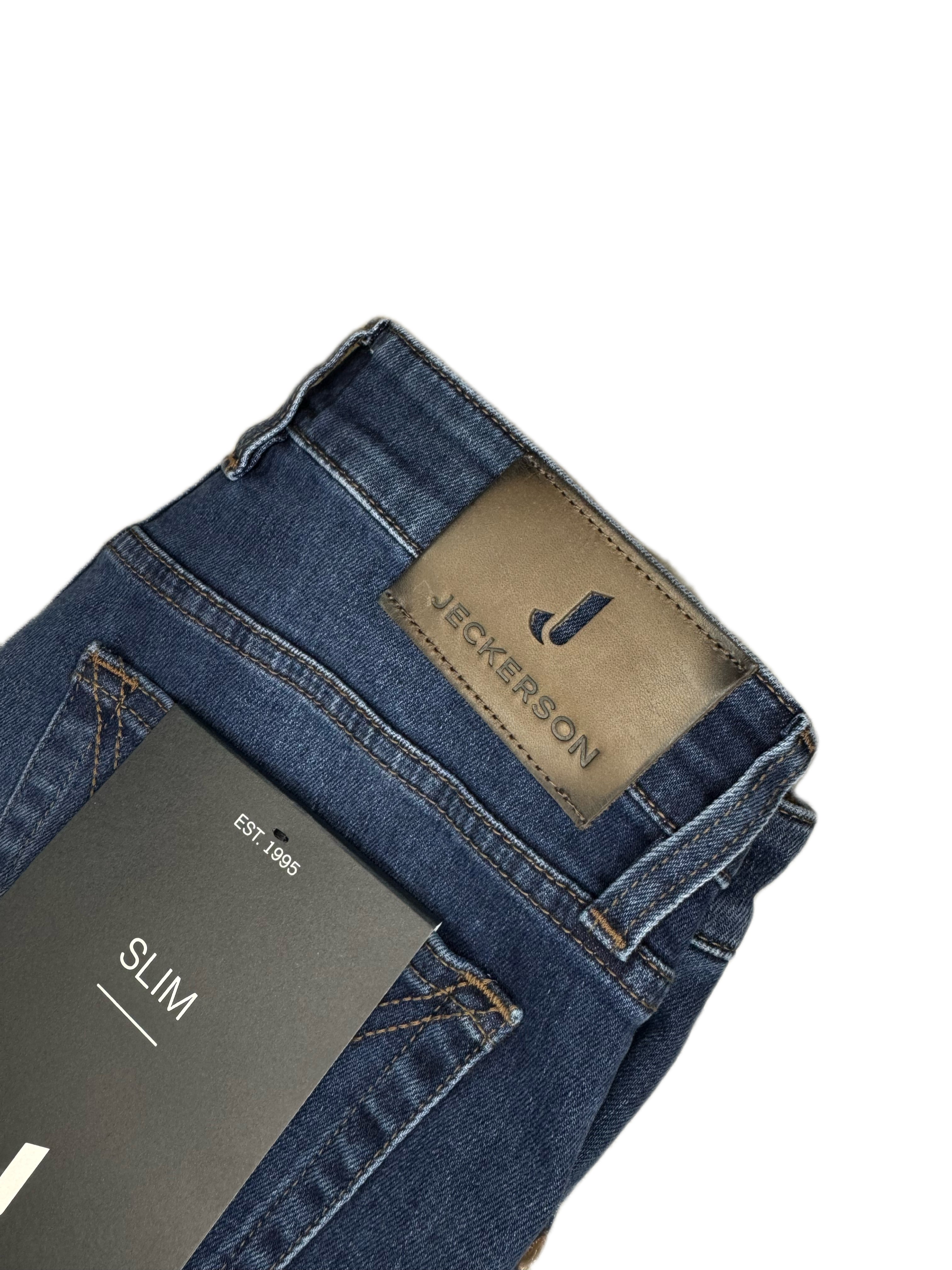 Jeans JECKERSON Blu Medio con toppa Alcanatara