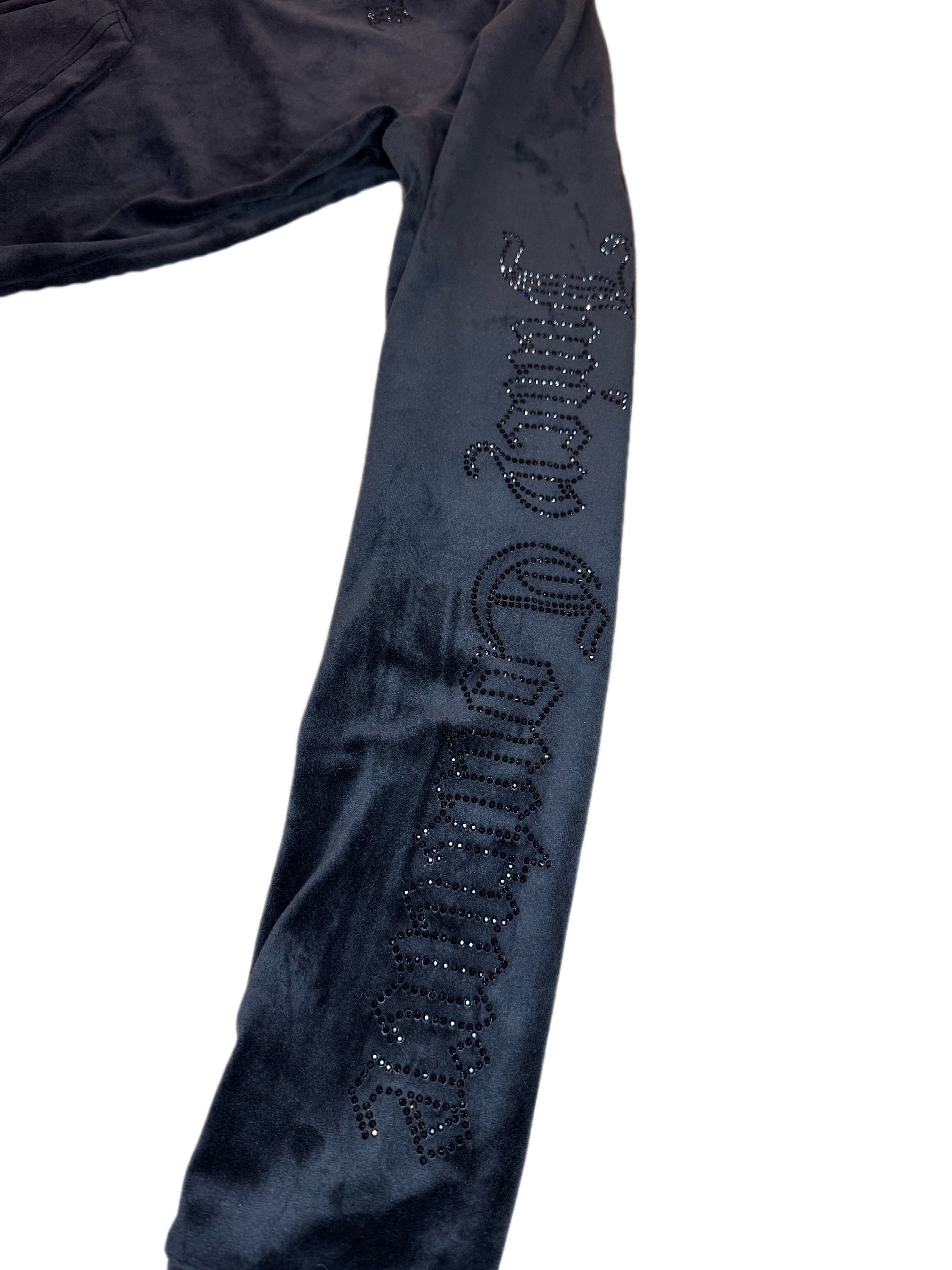 Felpa JUICY COUTURE in ciniglia brillantino nero