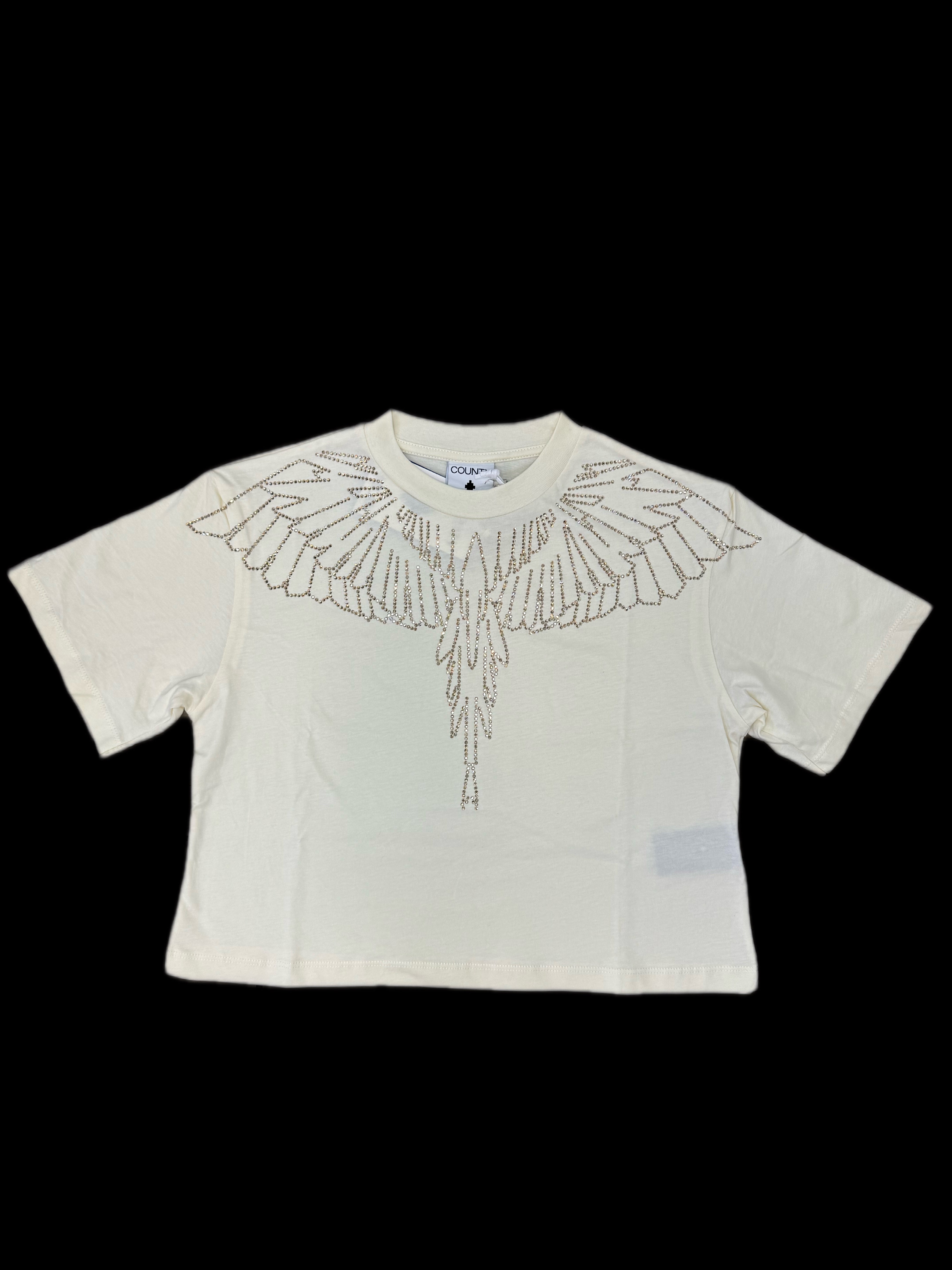 T-shirt MARCELO BURLON girocollo con fenice brillantini