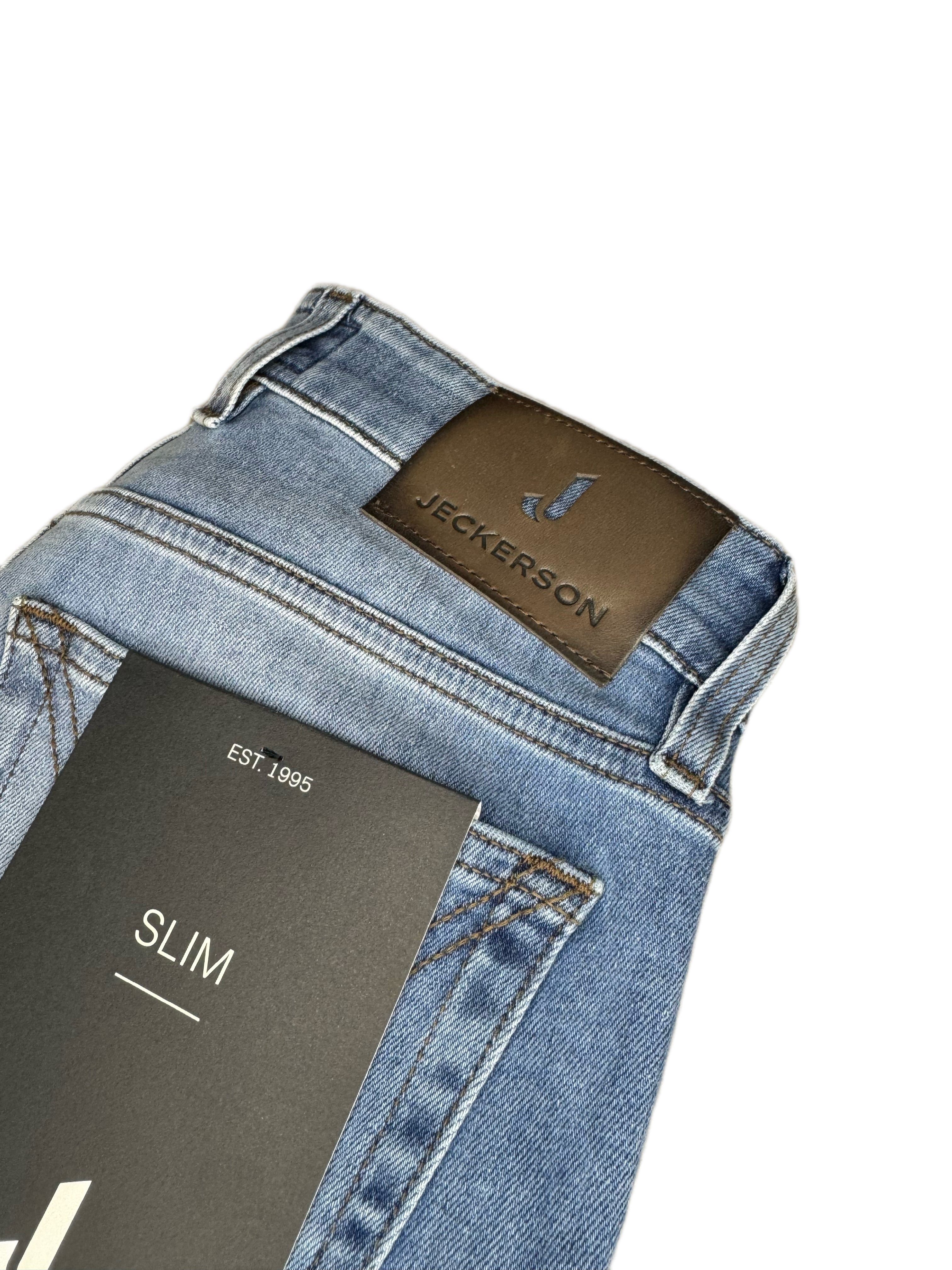 Jeans JECKERSON Blu Medio con toppa Alcanatara