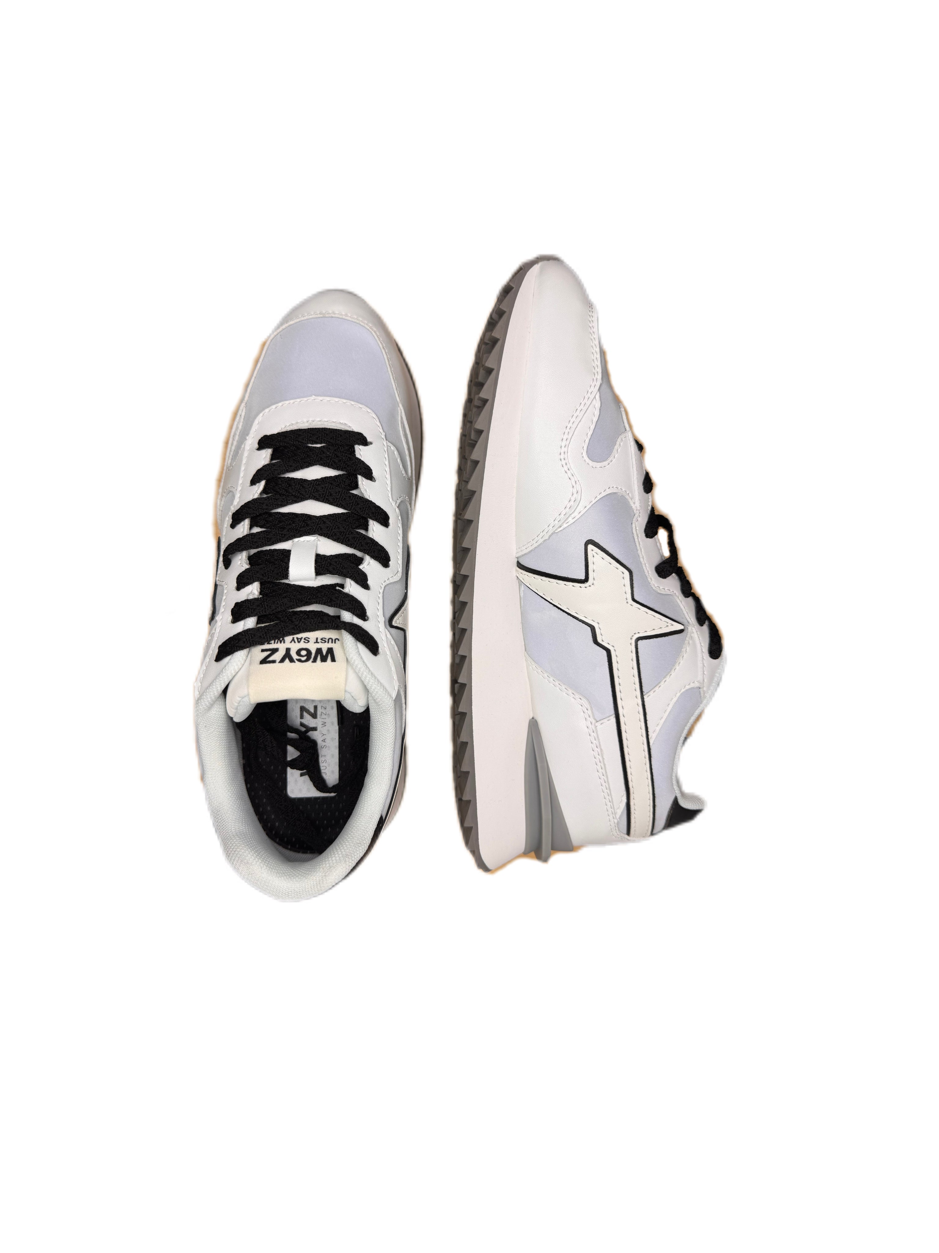 Sneaker W6YZ YAK in suede e tessuto tecnico - reflective white black