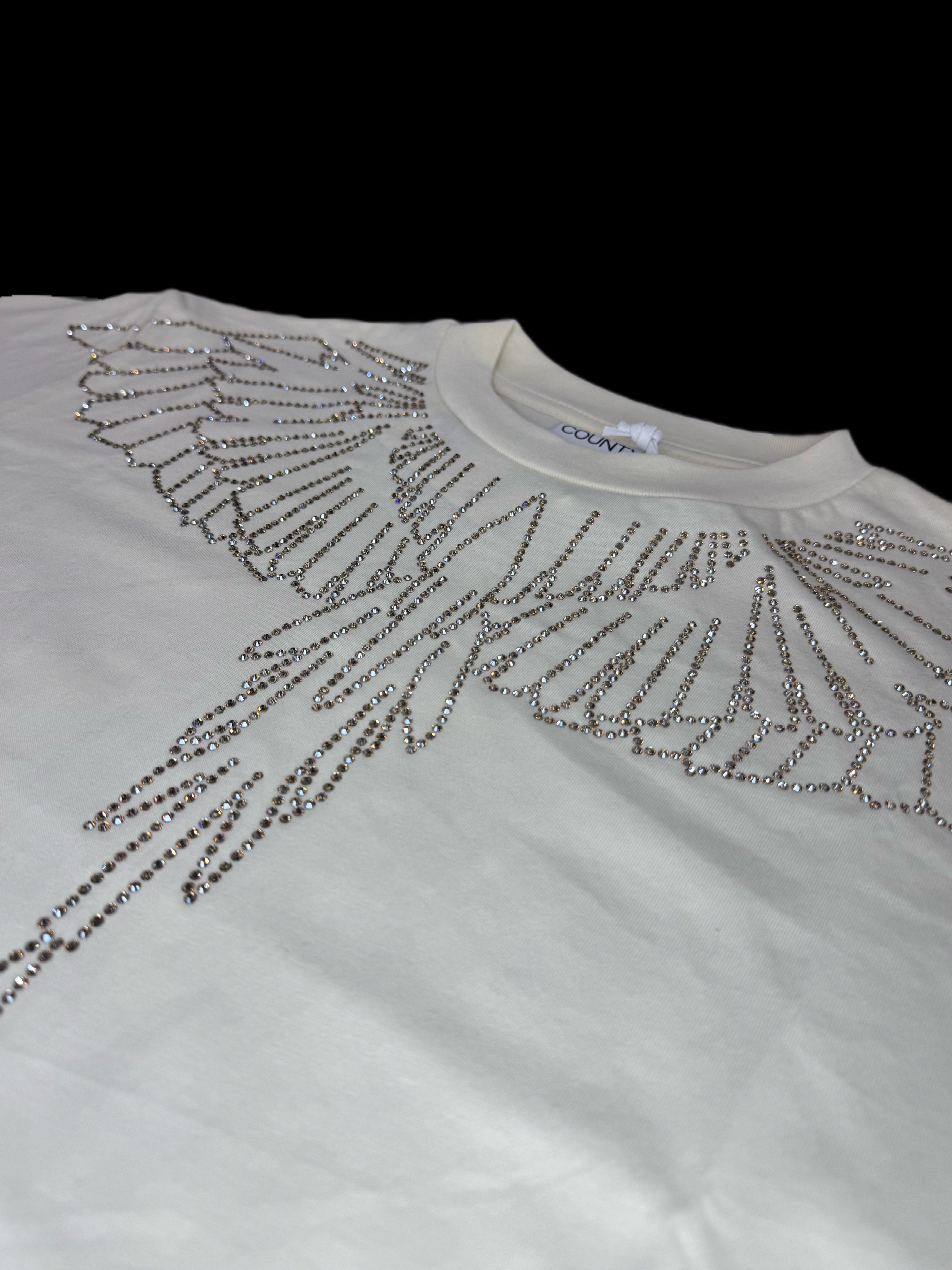 T-shirt MARCELO BURLON girocollo con fenice brillantini