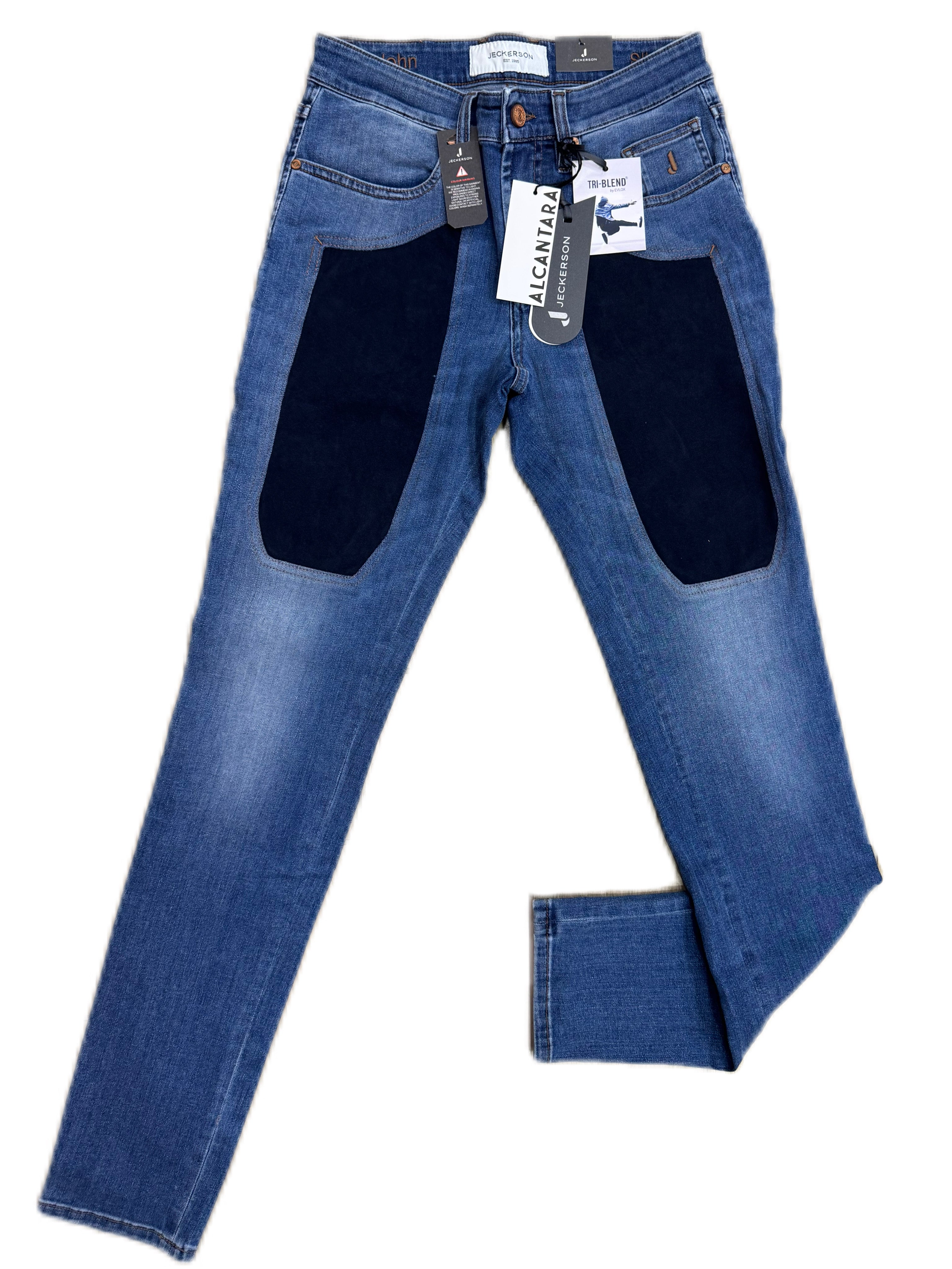 Jeans JECKERSON lavaggio medio con toppa alcantara