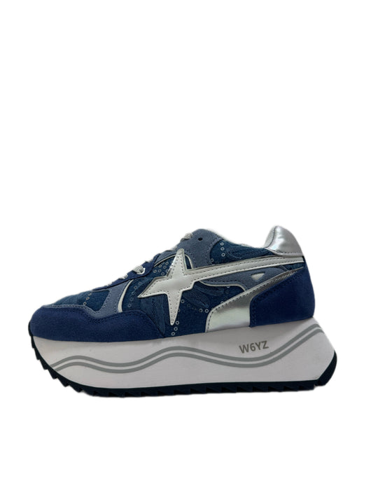 Sneaker W6YZ DEVA in suede e tessuto tecnico - Denim