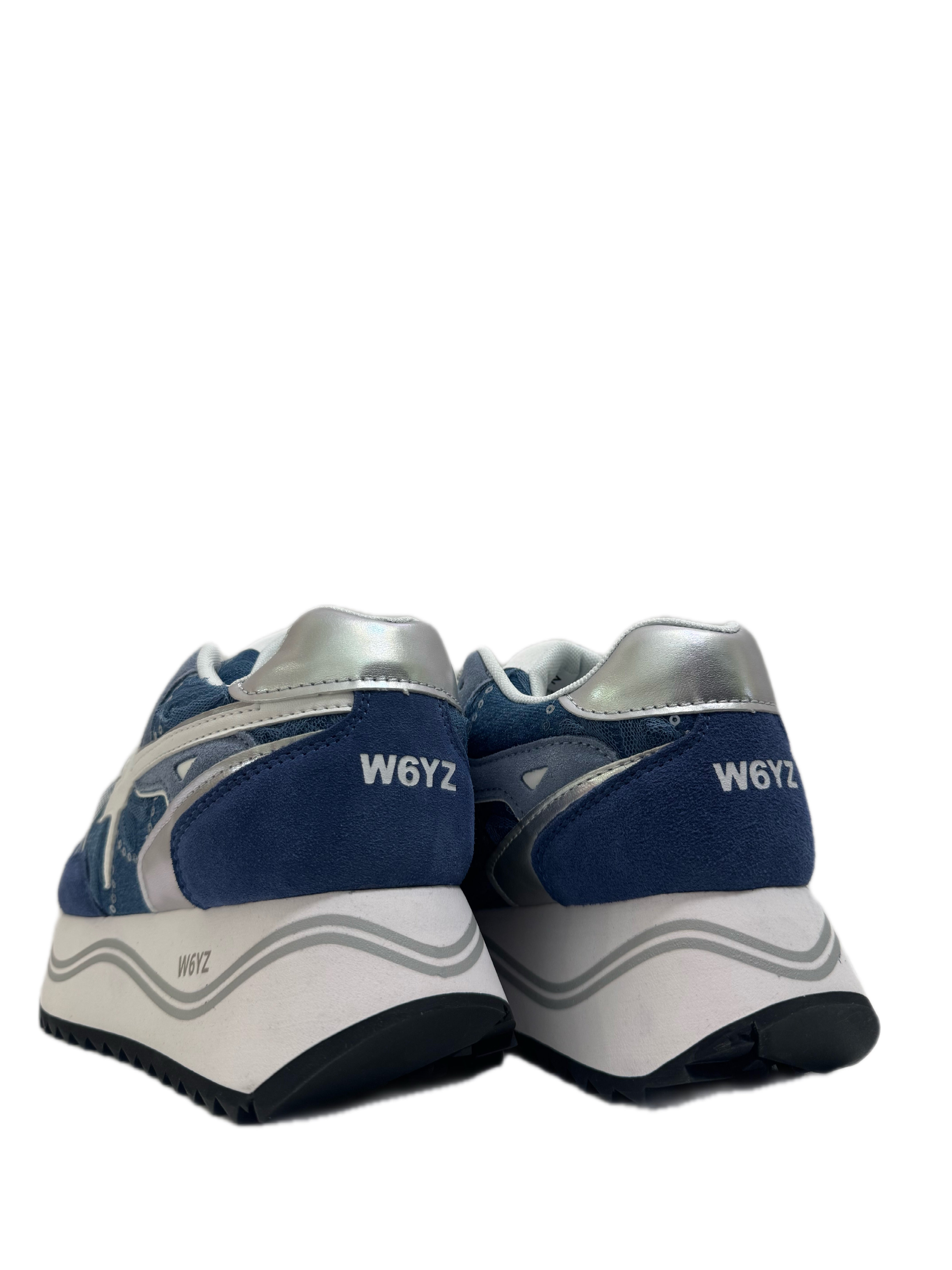 Sneaker W6YZ DEVA in suede e tessuto tecnico - Denim