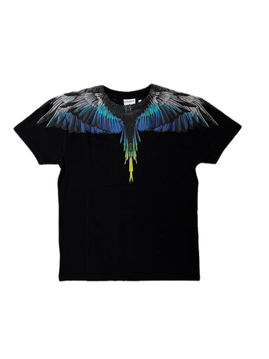 T-shirt MARCELO BURLON Con Stampa Ali NERO + BLU