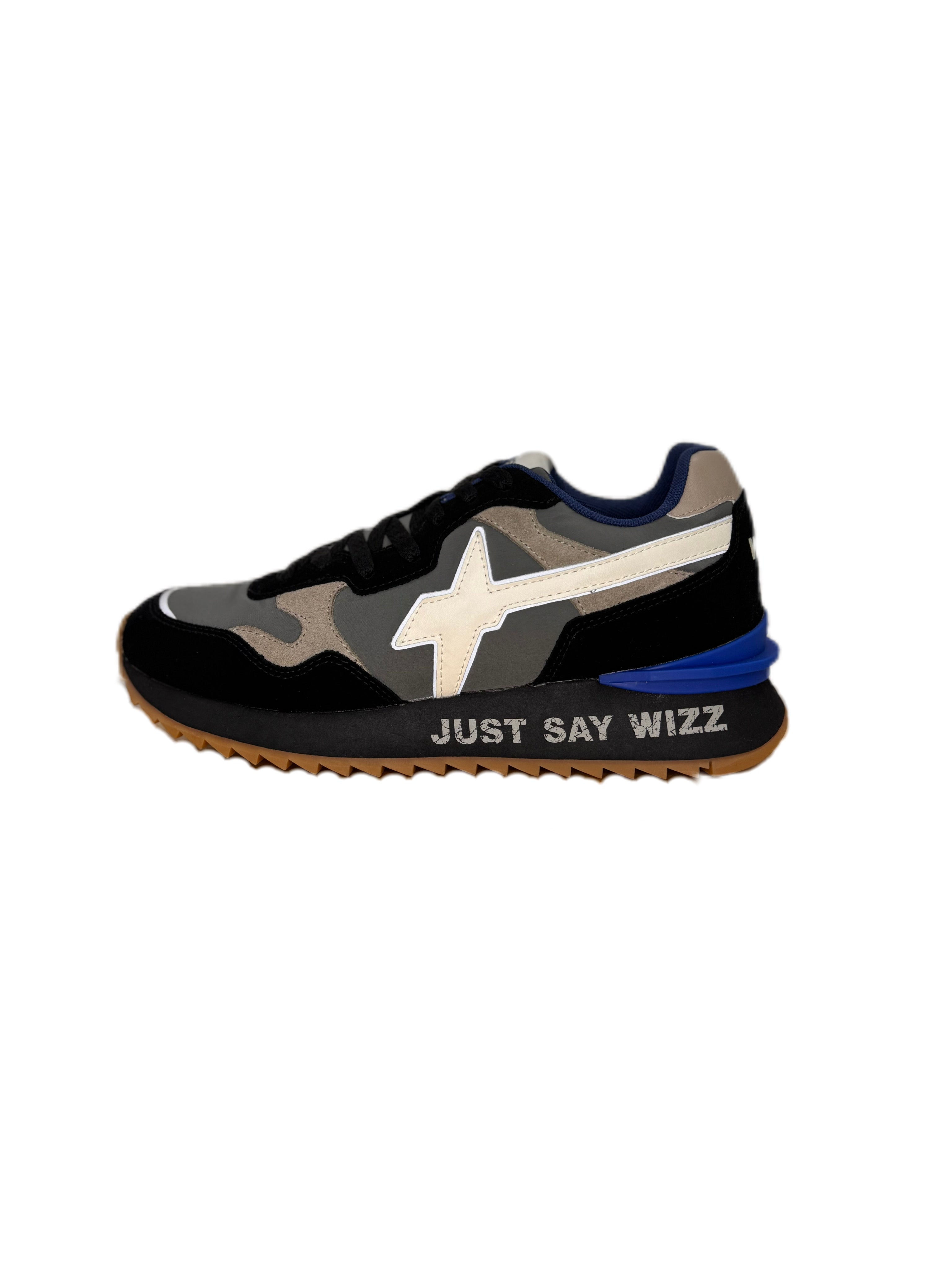 Sneaker W6YZ YAK in suede e tessuto tecnico navy antracite
