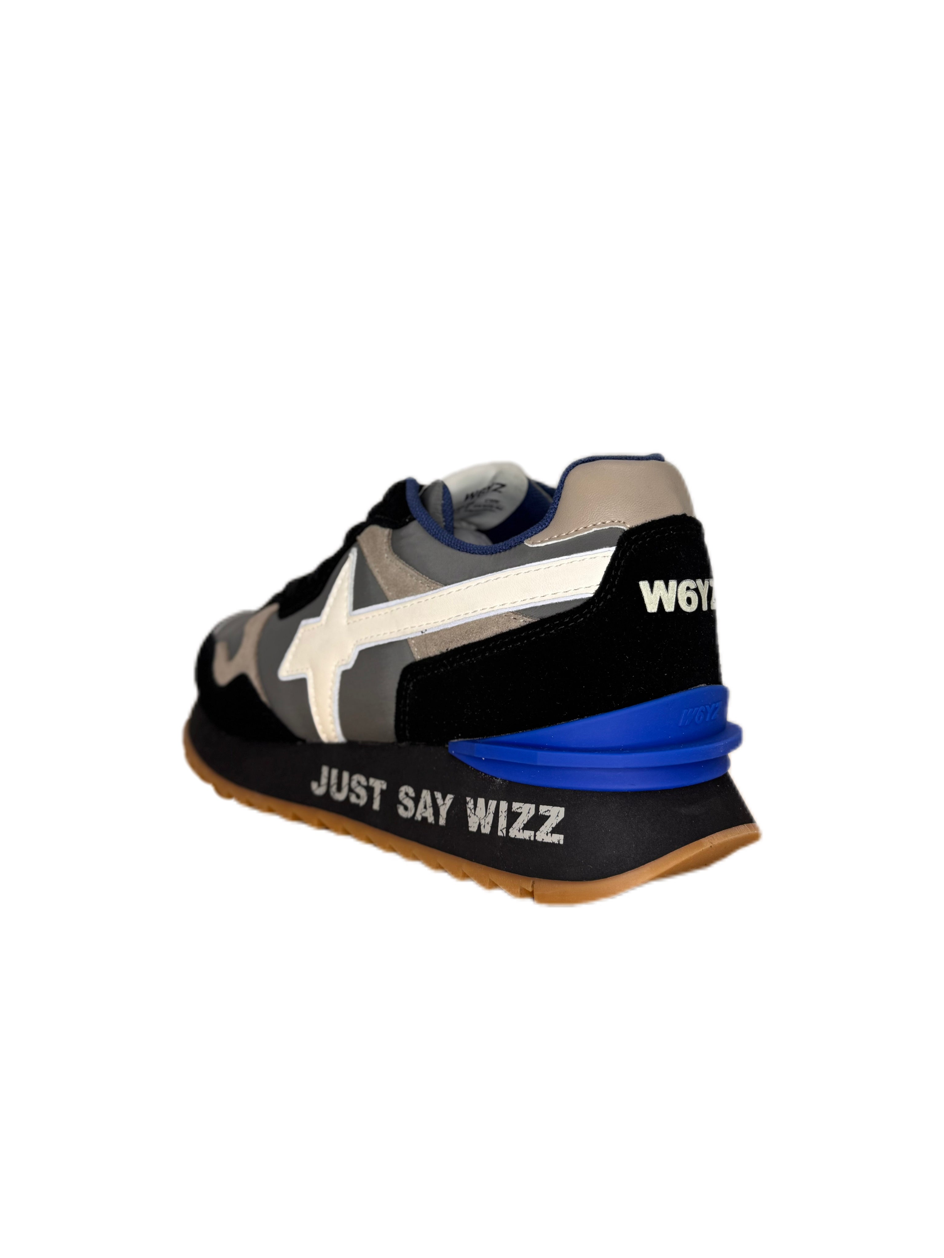 Sneaker W6YZ YAK in suede e tessuto tecnico navy antracite