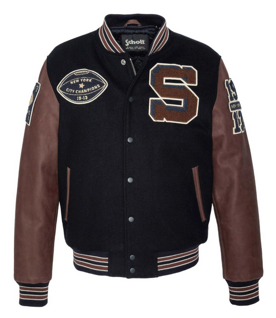 Giubbotto varsity SCHOTT blu-marrone