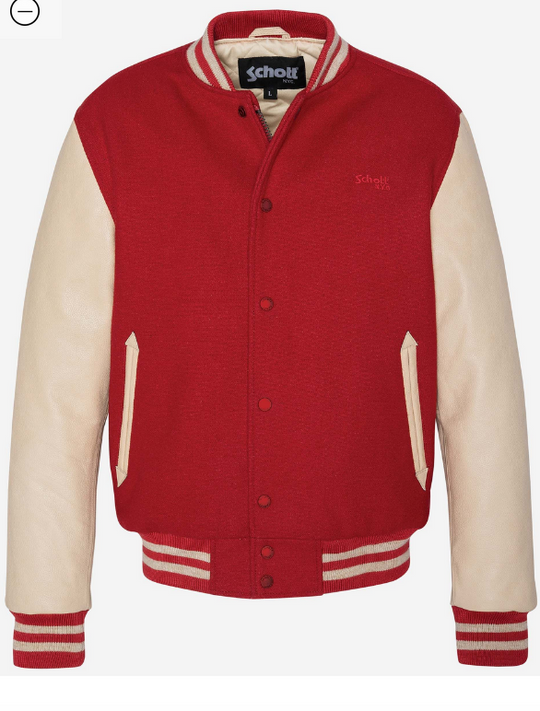 Giubbotto varsity SCHOTT rosso-panna