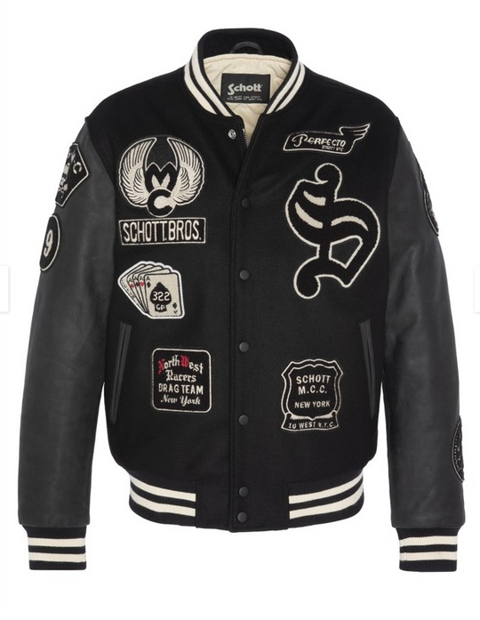 Giubbotto varsity SCHOTT nero con patch