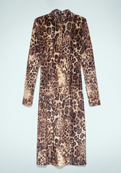 Abito GAELLE PARIS tubino In Velluto Maculato Beige GBDP18562