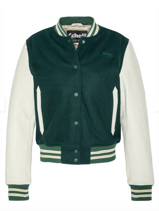 Giubbotto varsity SCHOTT verde-panna
