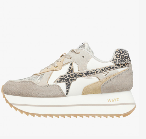 Sneaker W6YZ DEVA in tessuto tecnico e suede - Tortora-Beige