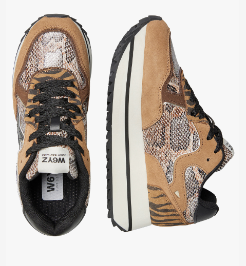 Sneaker W6YZ DEVA in tessuto tecnico e suede - Marrone-Nero