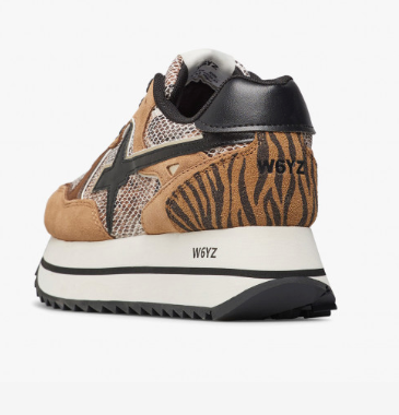 Sneaker W6YZ DEVA in tessuto tecnico e suede - Marrone-Nero
